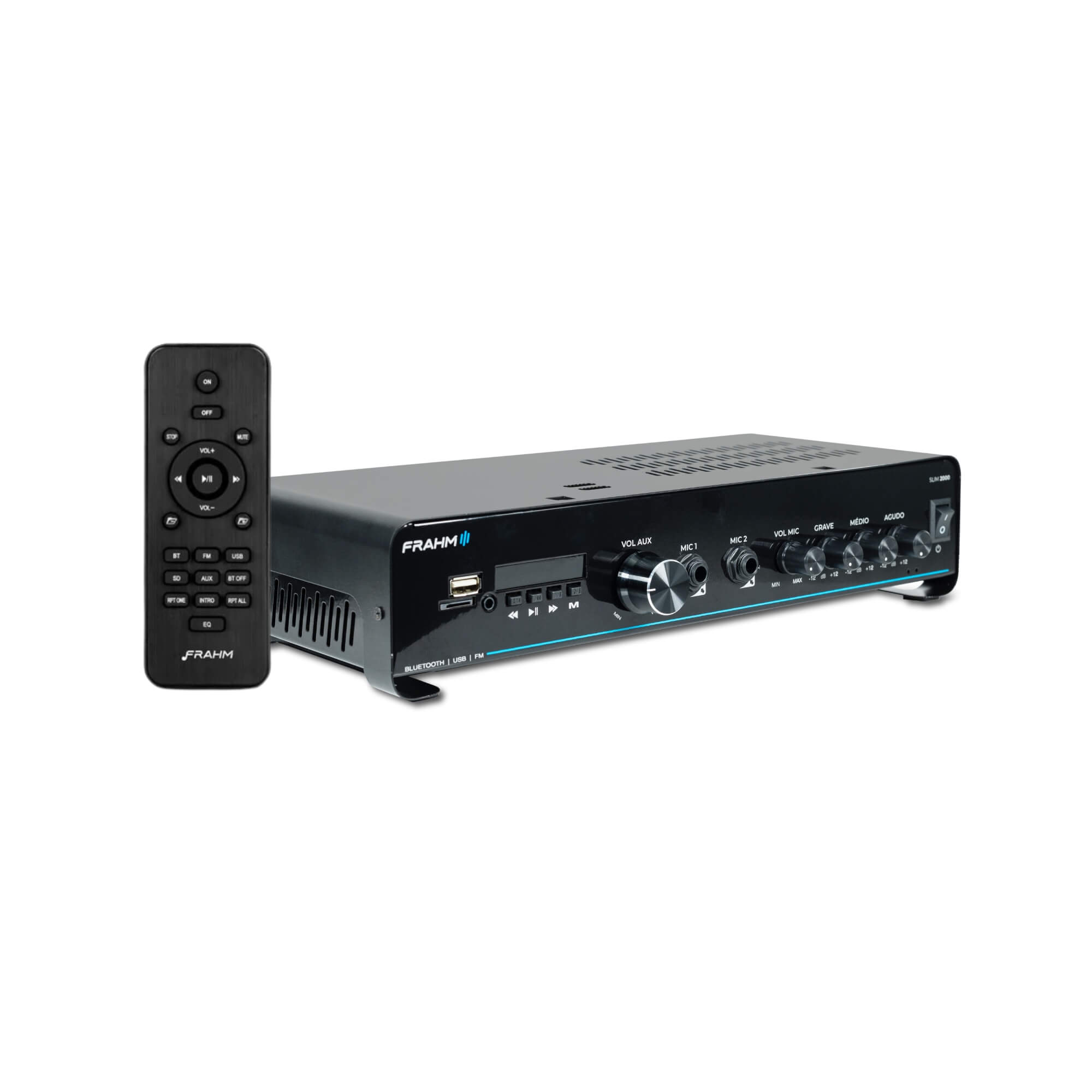 Amplificador Receiver Som Ambiente Slim 2000 G5 120W RMS RCA USB P2 e Micro SD Frahm 32105