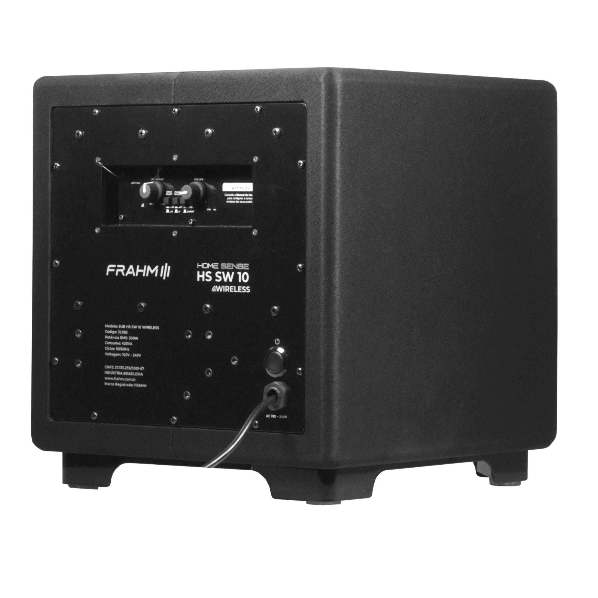Subwoofer Premium Home Sense SW 10 WIRELESS Transmissão Sem Fio Alto Nível Acabamento Frahm 31983