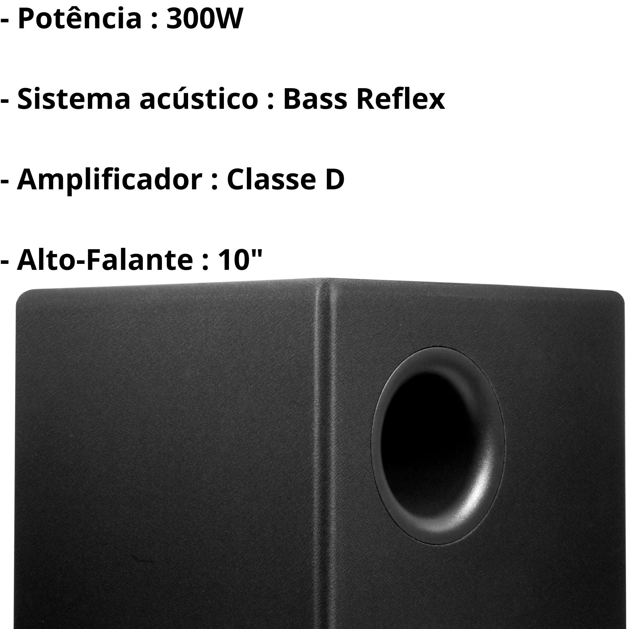 Subwoofer Premium Home Sense SW 10 WIRELESS Transmissão Sem Fio Alto Nível Acabamento Frahm 31983