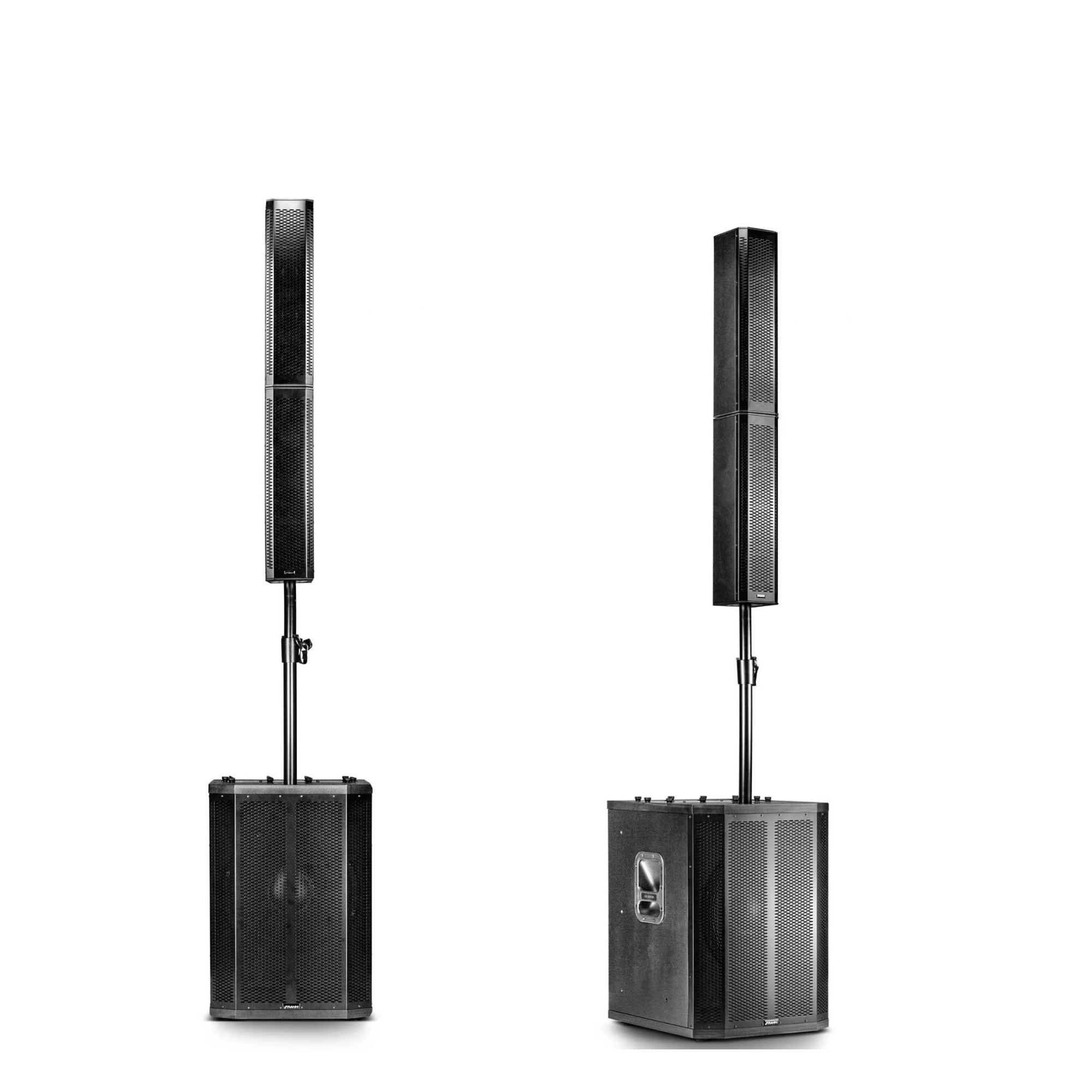 Sistema Caixa de Som 1000W RMS Torre PA Ativo Biampl. Sat/Sub. Bluetooth USB RCA Frahm GRT 15 APP 31624