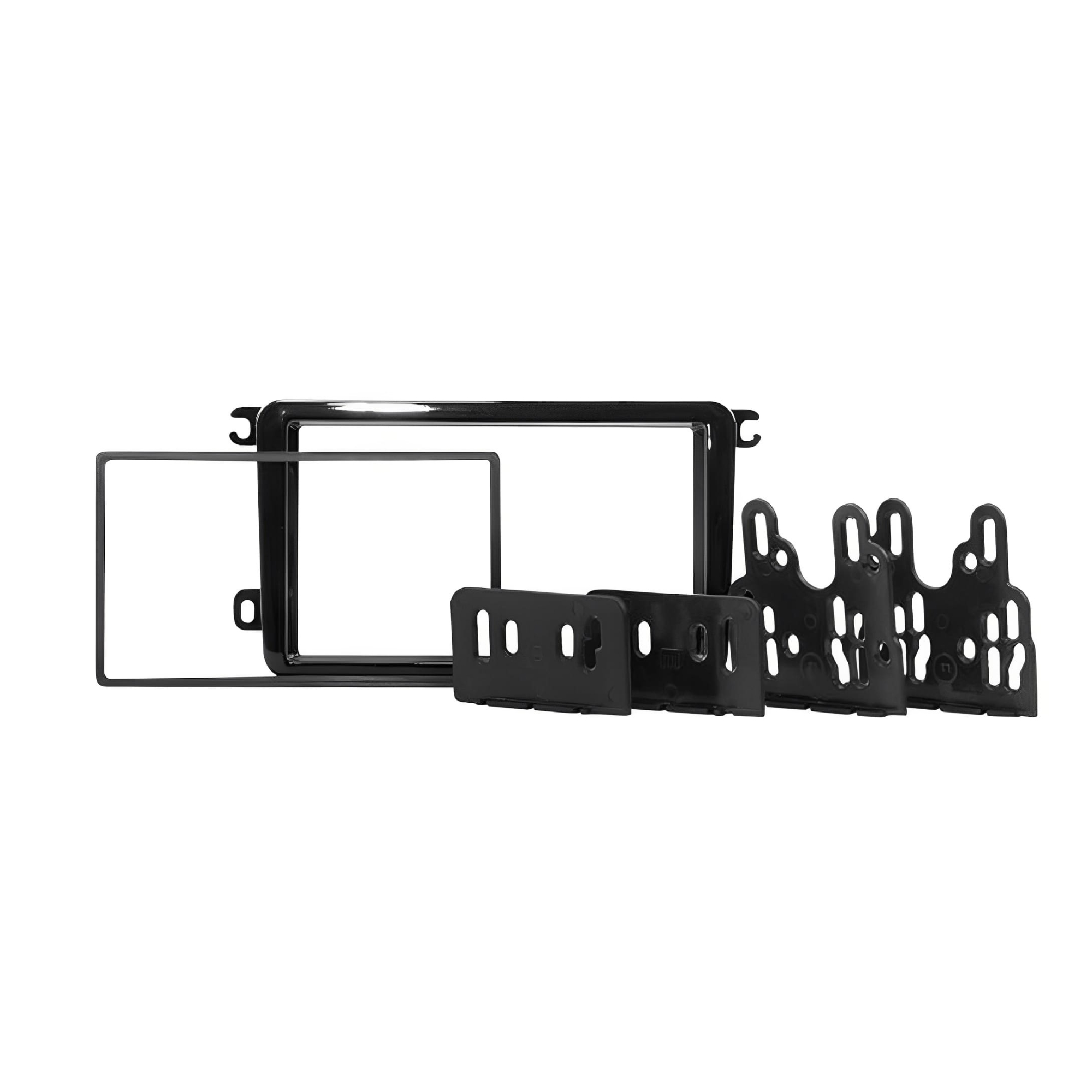 COMP KIT Automotivo Central Multimidia ,Câmera de Ré Borboleta 12V 420 Linhas, Moldura 2 Din Black Chicote ligação