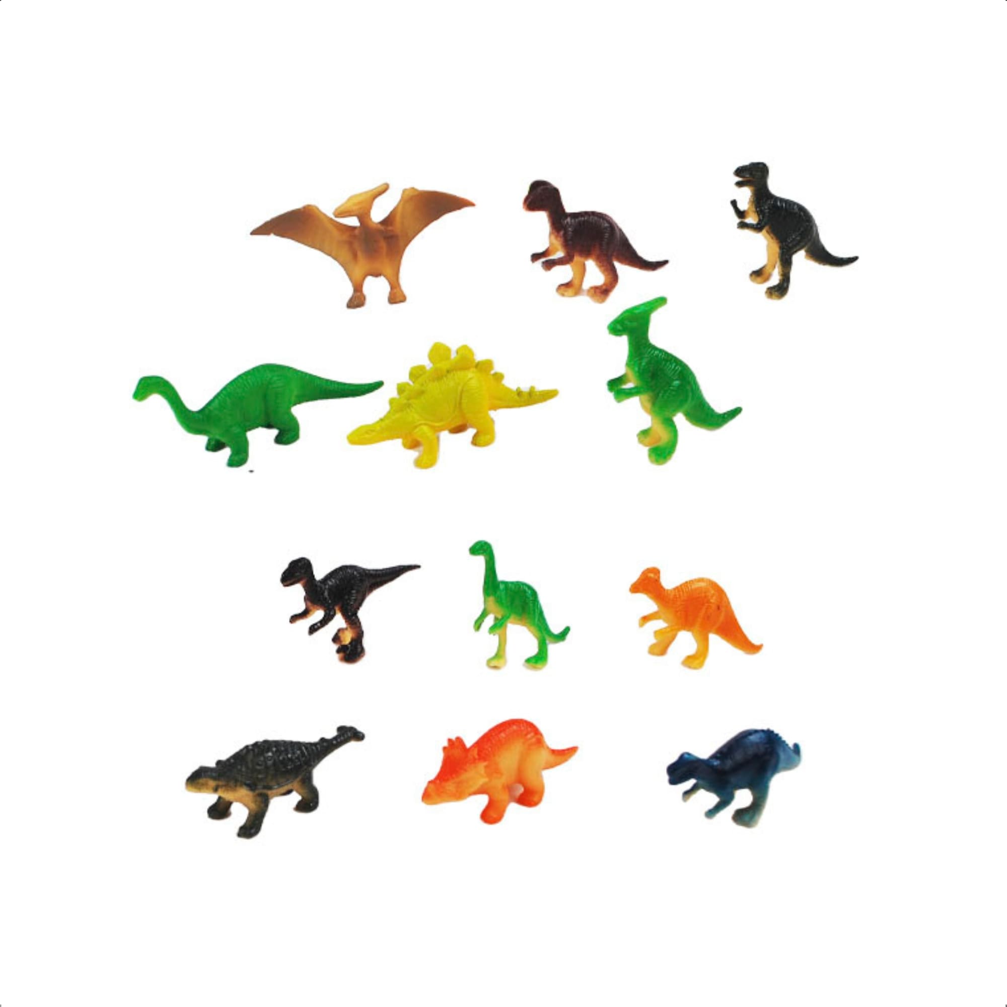 Brinquedo Balde Animais Sortidos Dinossauro/Fazenda/Zoológico Miniaturas No Pote  Polibrinq 2319