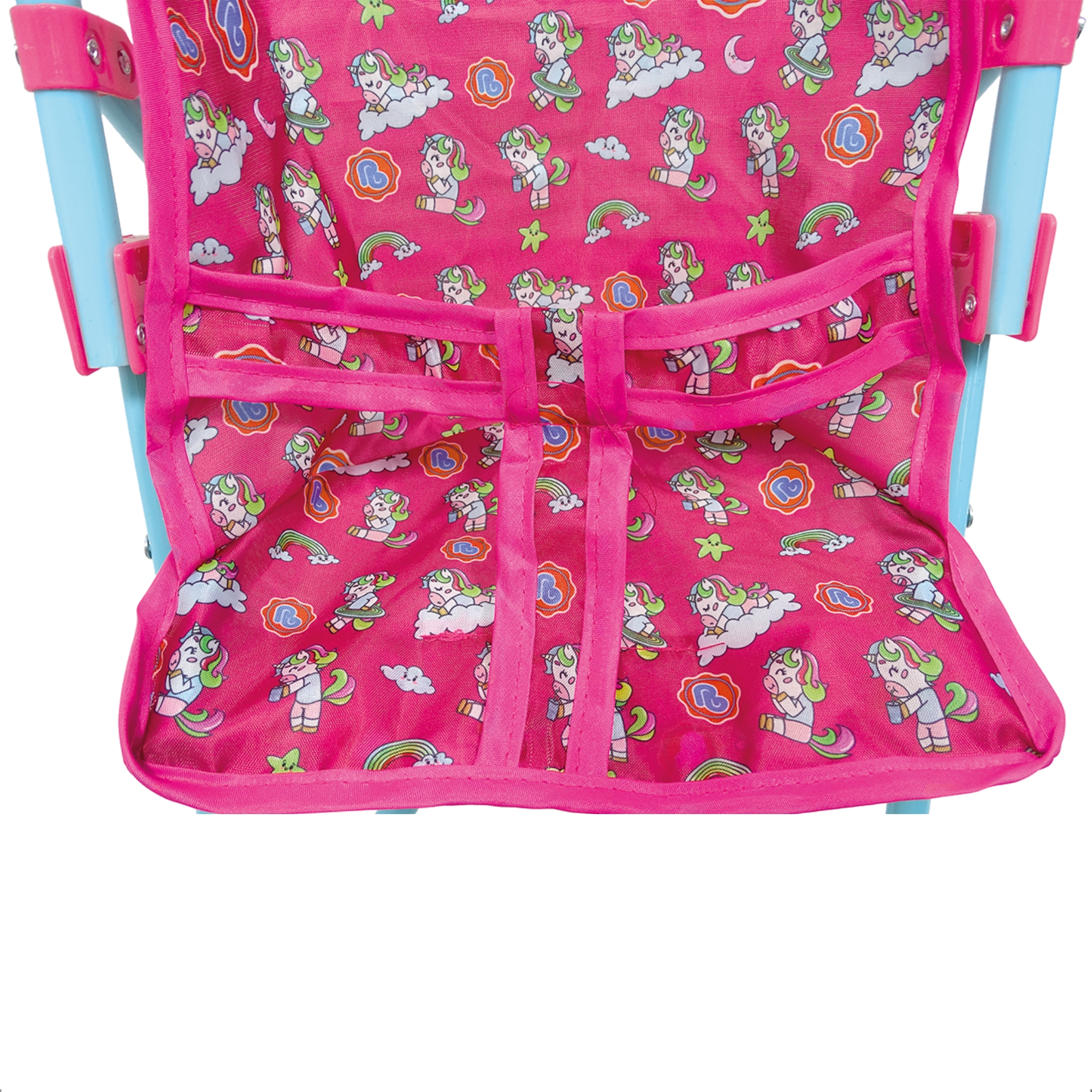Brinquedo Carrinho Boneca Dobrável Tam. M Rosa/Azul Cinto Bonecas Unitário Sortido Polibrinq-7026