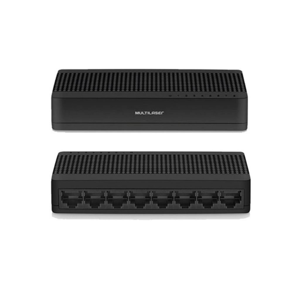 Switch 08 portas (mini) 10/100 Preto - RE308 - Multilaser