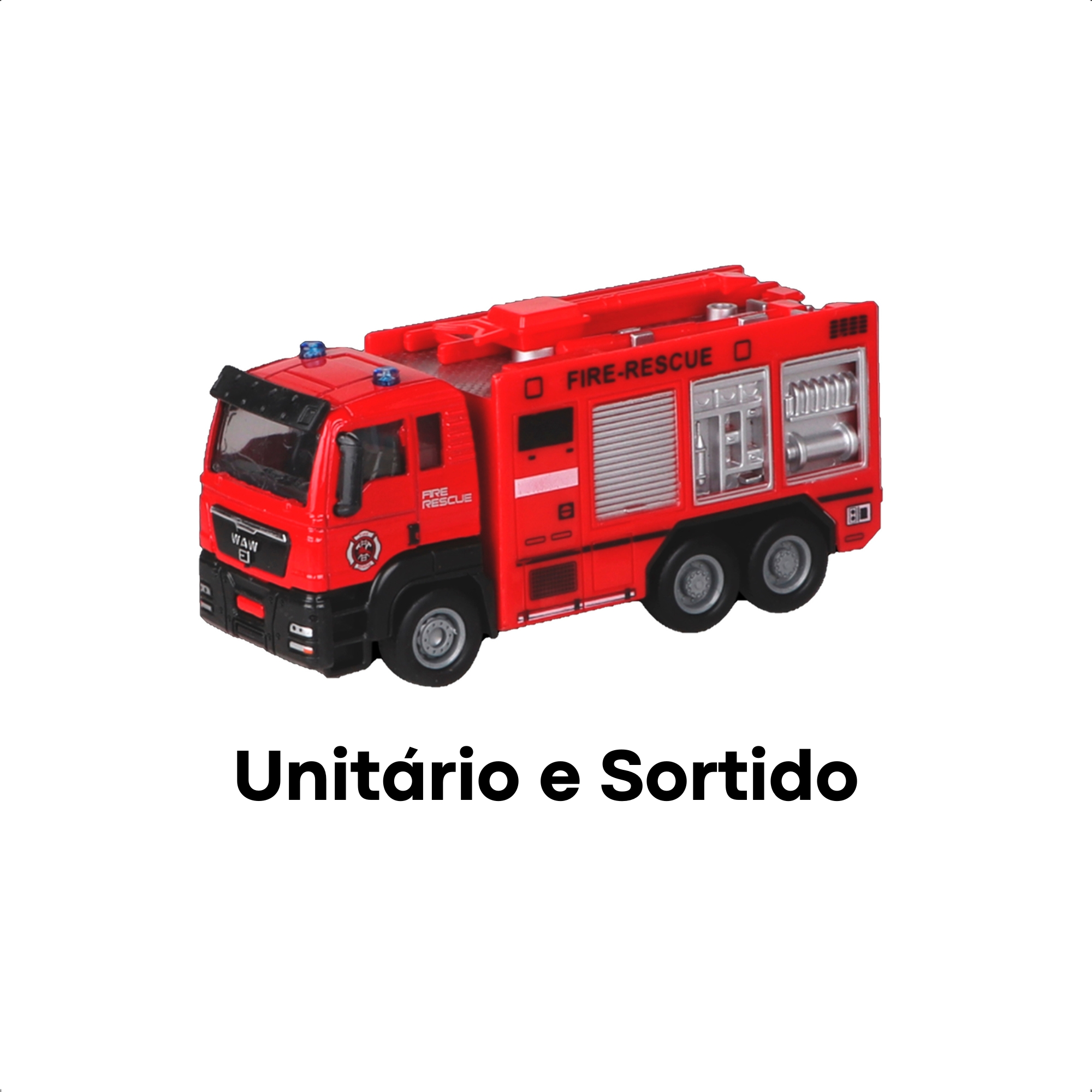 Carrinho de Brinquedo Infantil Coleção Bombeiro Super Resgate Sortido Unitário Polibrinq - CAR612