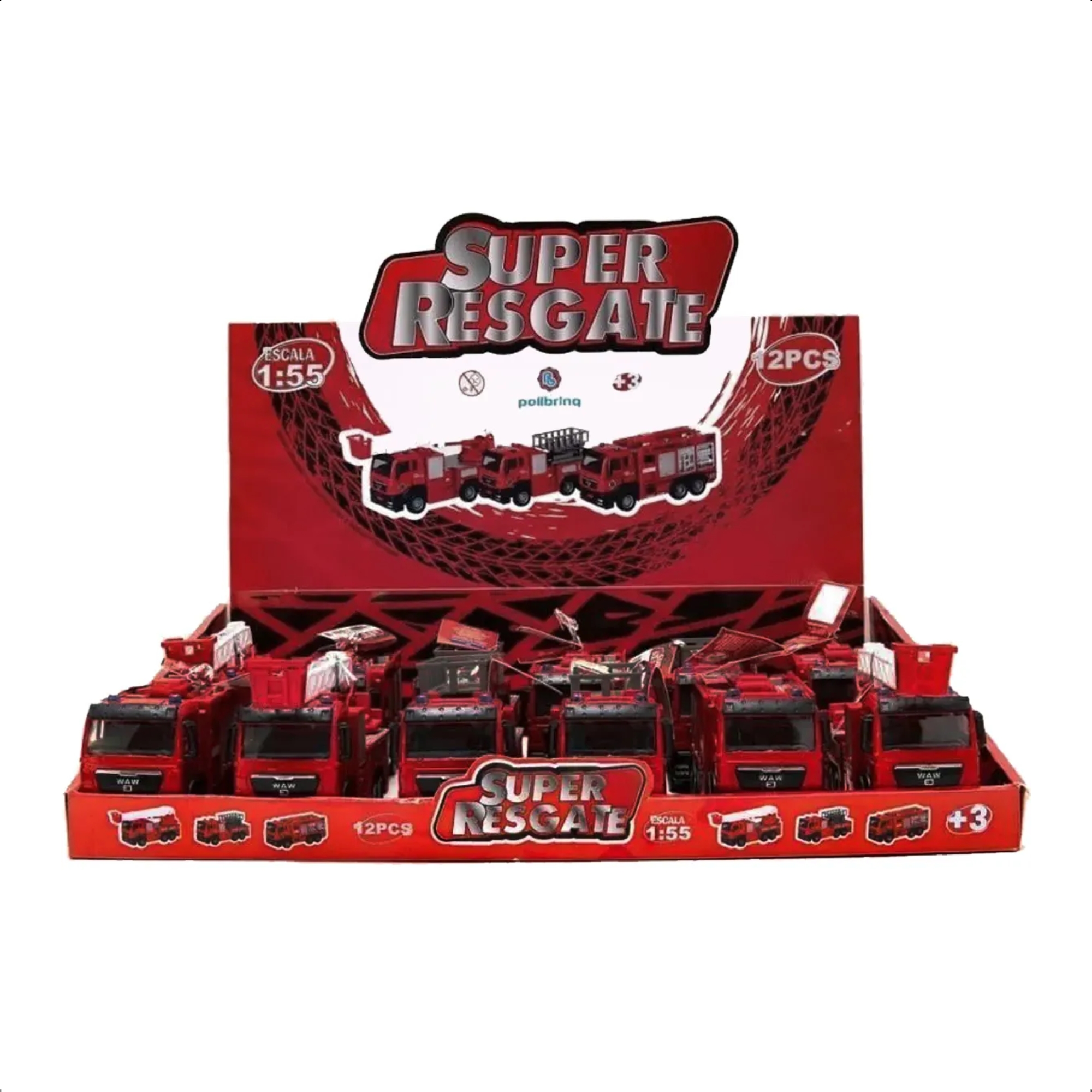 Carrinho de Brinquedo Infantil Coleção Bombeiro Super Resgate Sortido Unitário Polibrinq - CAR612