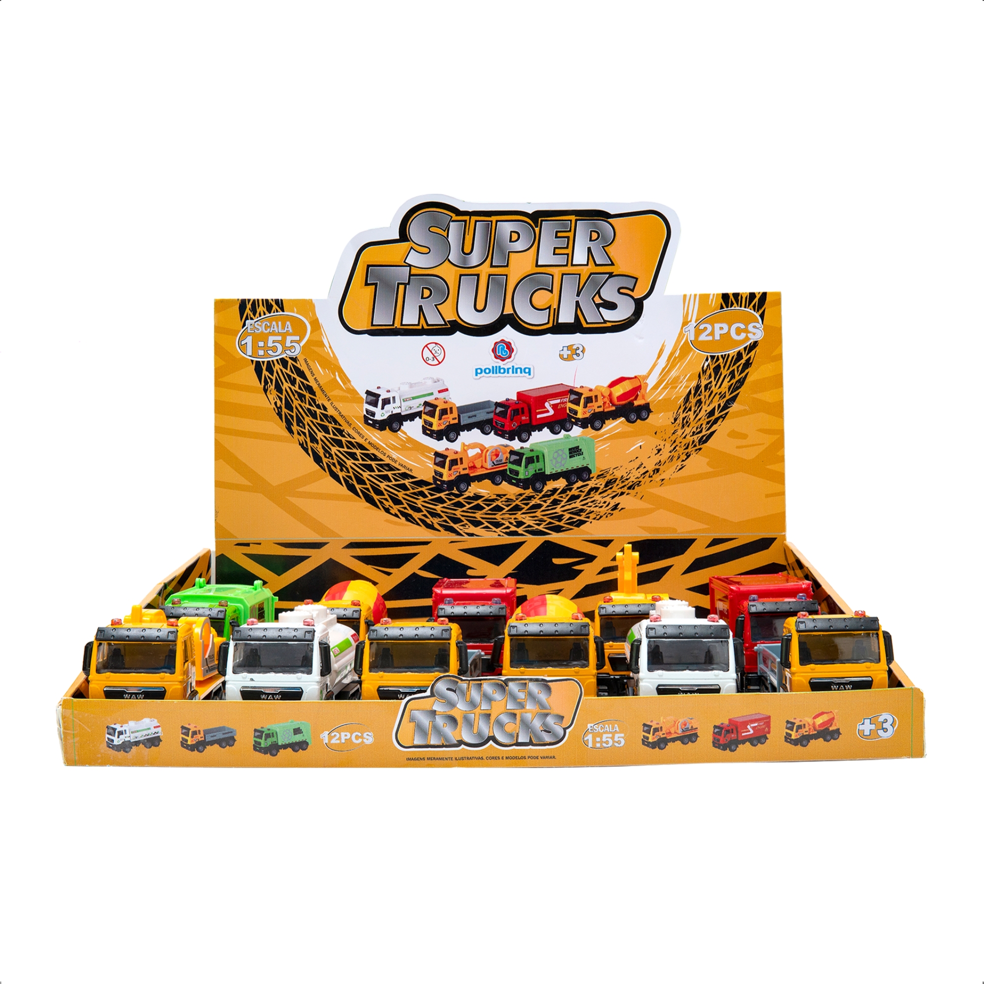 Brinquedo Infantil Carrinho Coleção Profissões Super Trucks Unitário e Sortido Polibrinq CAR613