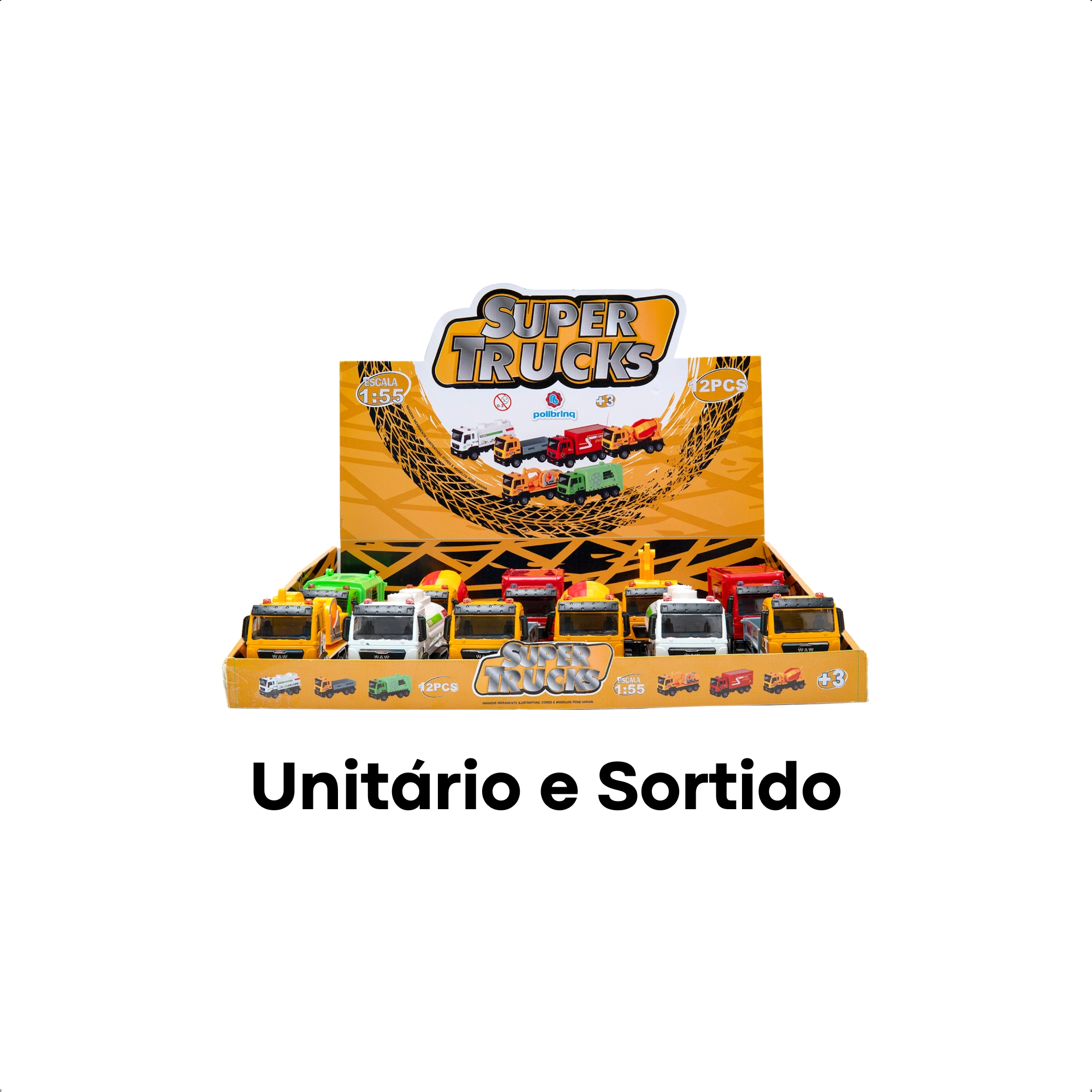 Brinquedo Infantil Carrinho Coleção Profissões Super Trucks Unitário e Sortido Polibrinq CAR613