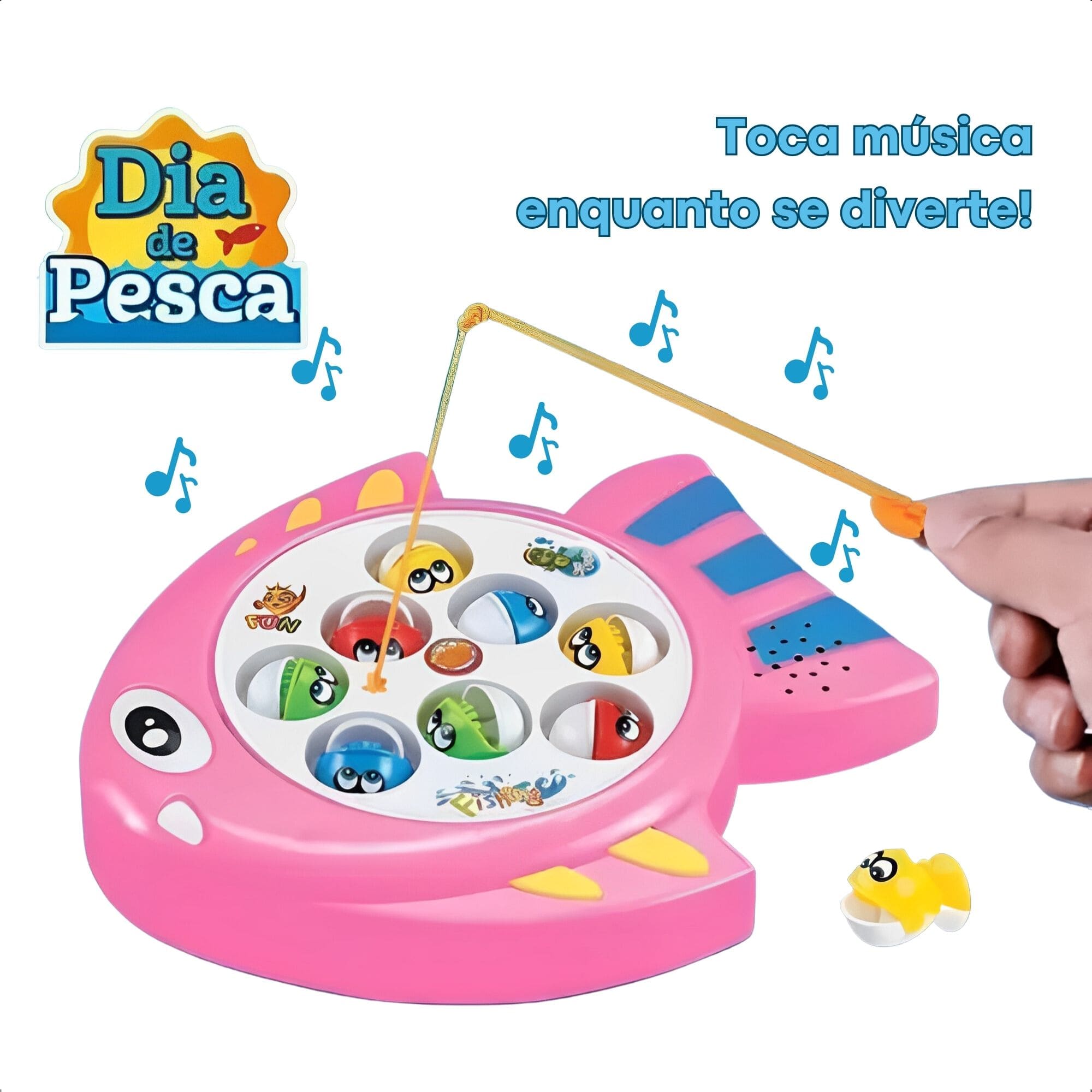 Brinquedo Jogo Recreativo Dia de Pesca Toca Música Pescaria Cores Sortidas Polibrinq - PB508