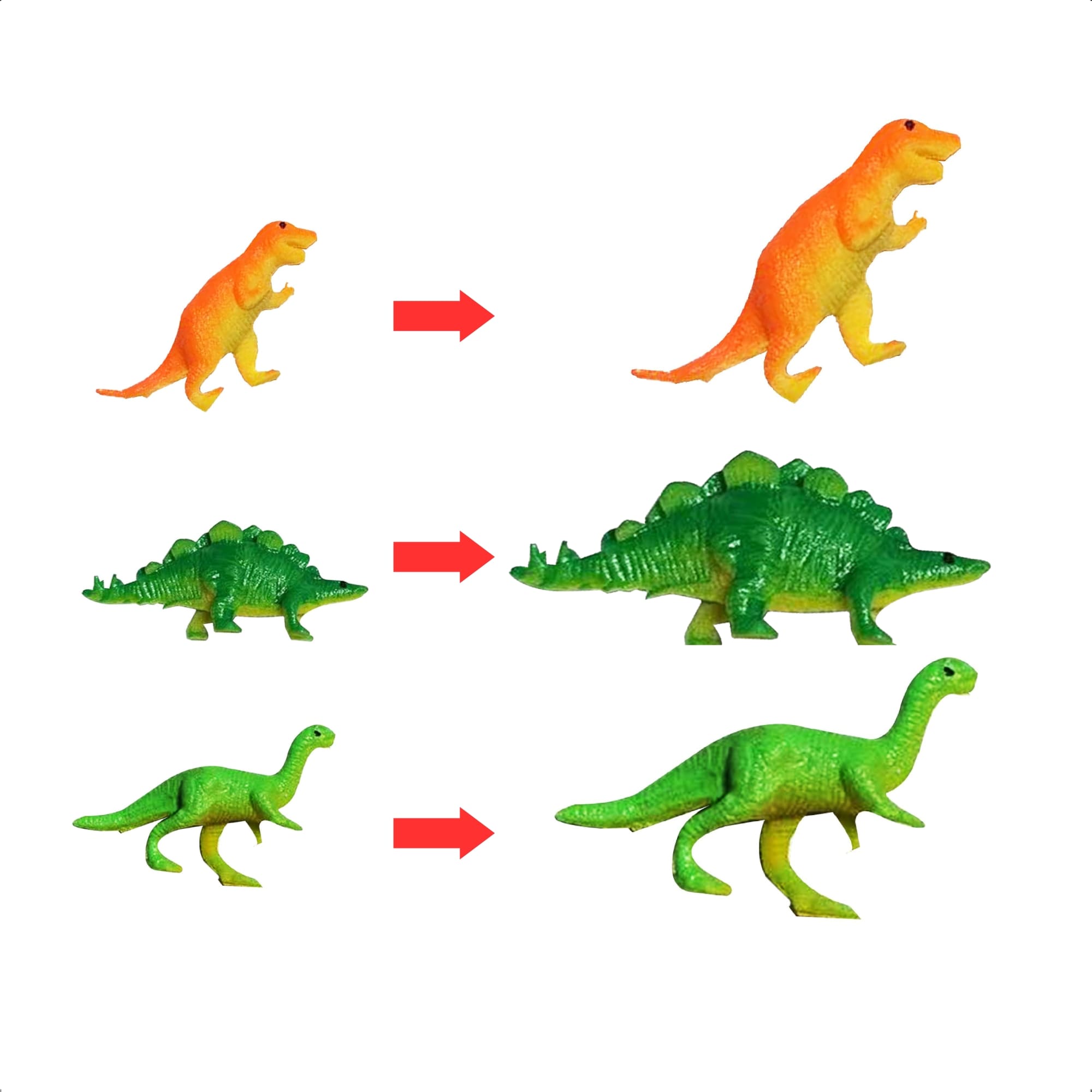 Dinossauro de Brinquedo Sortido  Cresce na Água Unitário Polibrinq - AN2005
