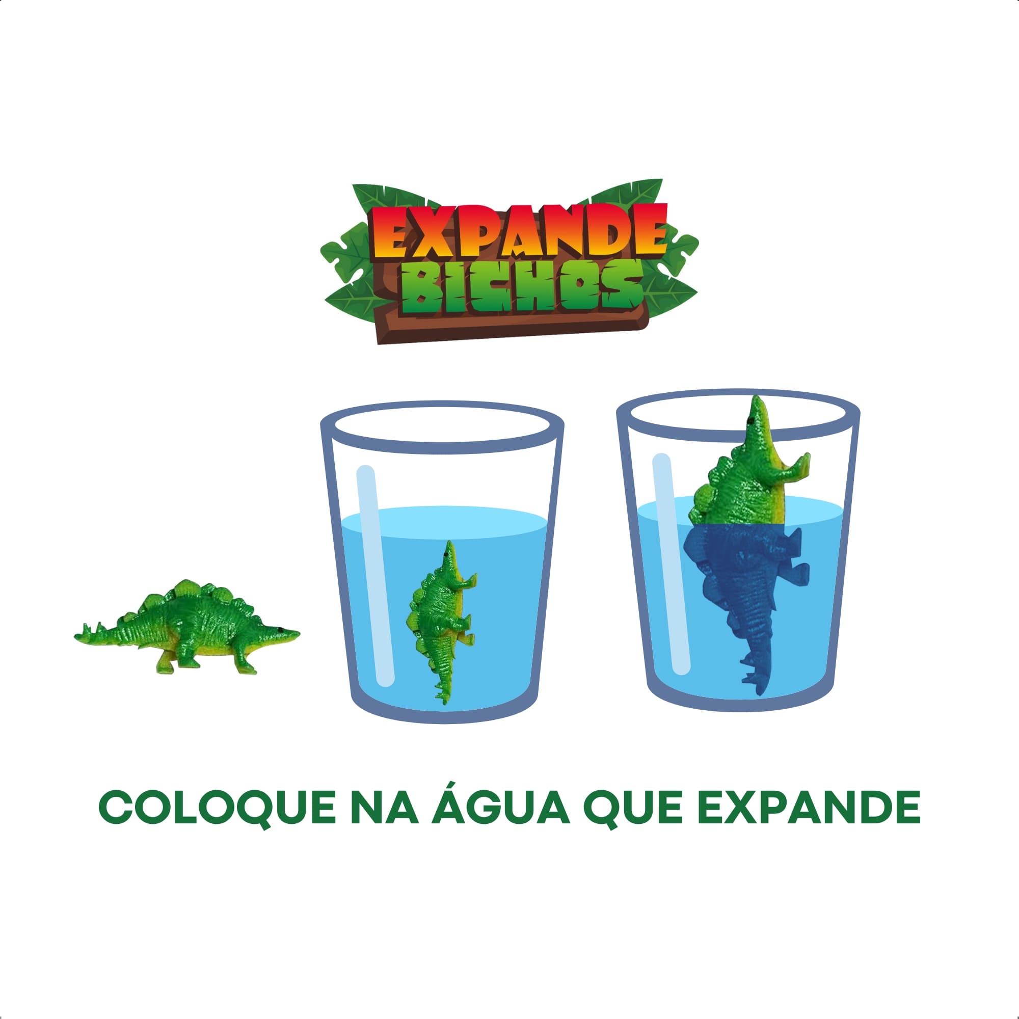 Dinossauro de Brinquedo Sortido  Cresce na Água Unitário Polibrinq - AN2005