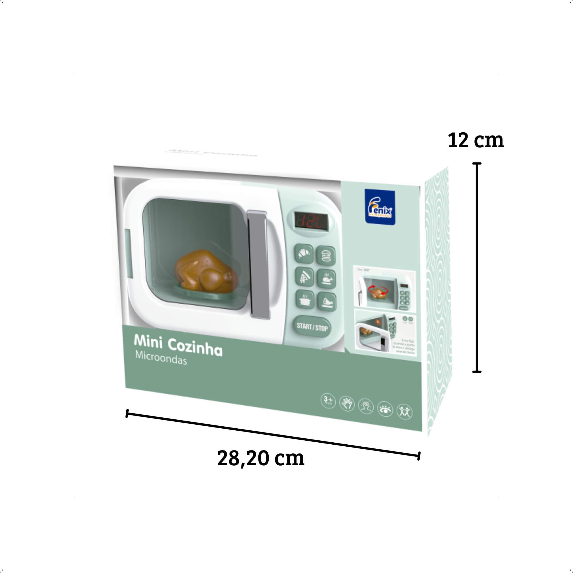 Brinquedo Infantil Microondas Mini Cozinha Luz/Som Interativo Faz de Conta Fenix - LKC-991