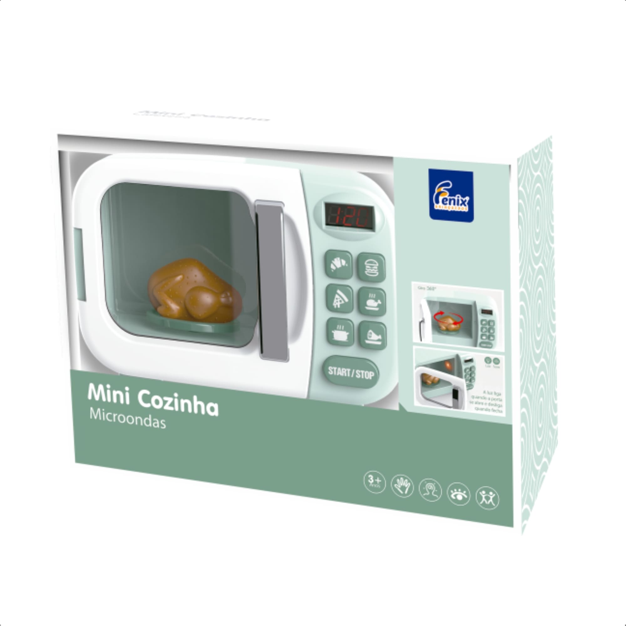 Brinquedo Infantil Microondas Mini Cozinha Luz/Som Interativo Faz de Conta Fenix - LKC-991
