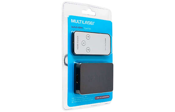 Switch HDMI 03 portas WI290 preto Multilaser
