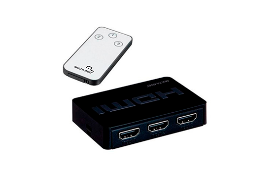 Switch HDMI 03 portas WI290 preto Multilaser