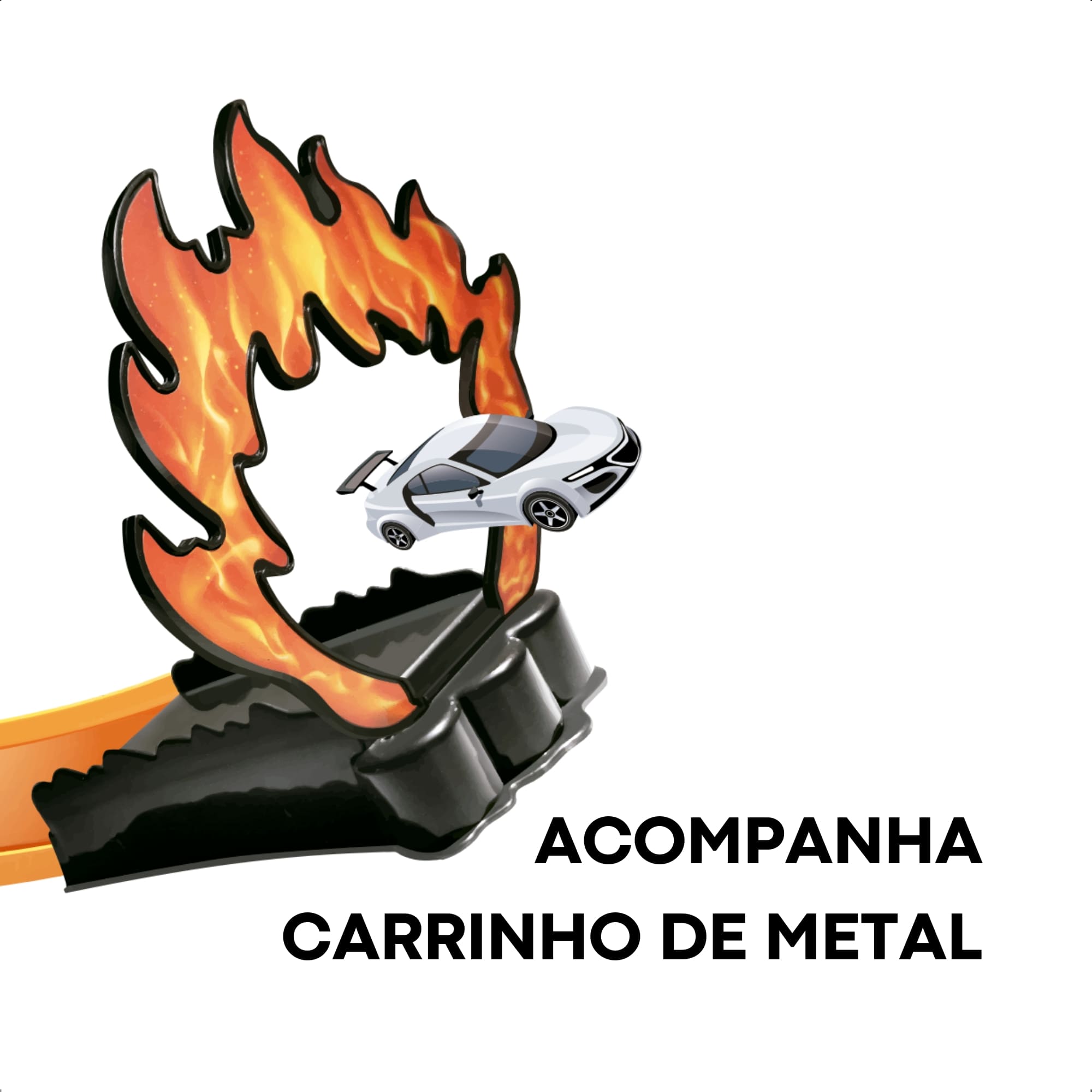 Brinquedo Super Pista Loop Dinossauro Carrinho de Metal Manobra Radical Infantil-Fenix SPA-027D