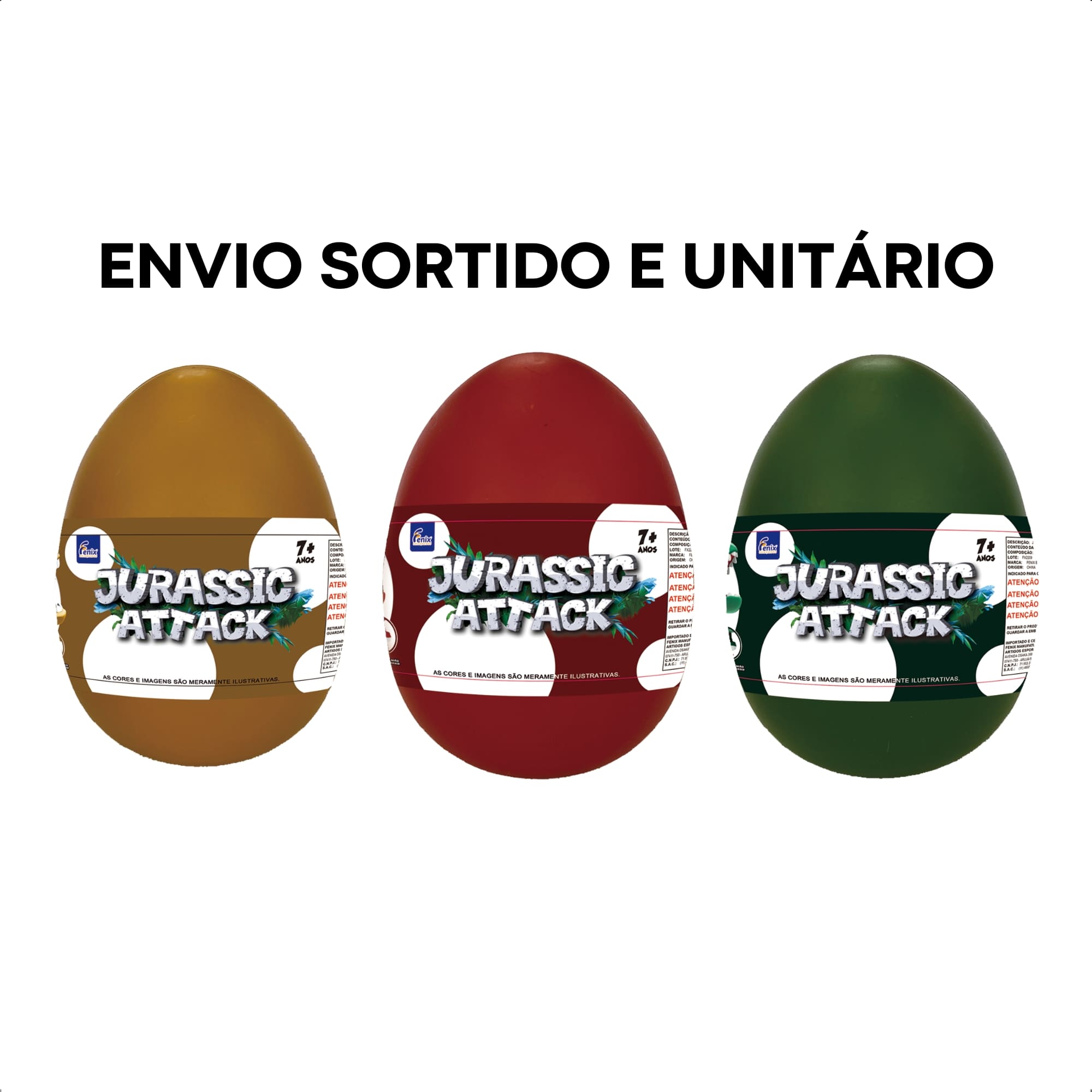 Brinquedo Infantil Jurrassic Attack Dino Lançador com 3 Dardos Dinossauro Sortido Fenix DJA-963