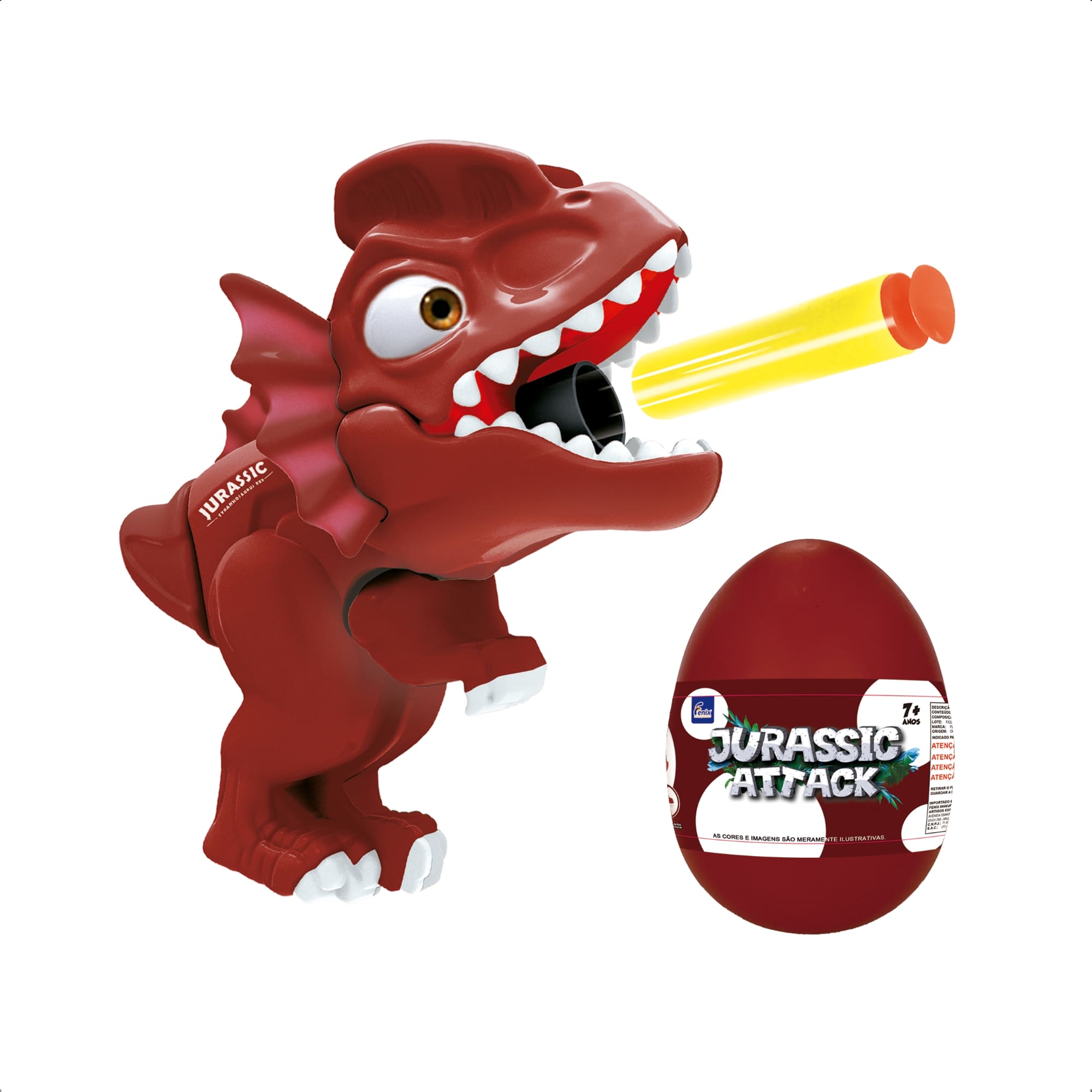 Brinquedo Infantil Jurrassic Attack Dino Lançador com 3 Dardos Dinossauro Sortido Fenix DJA-963