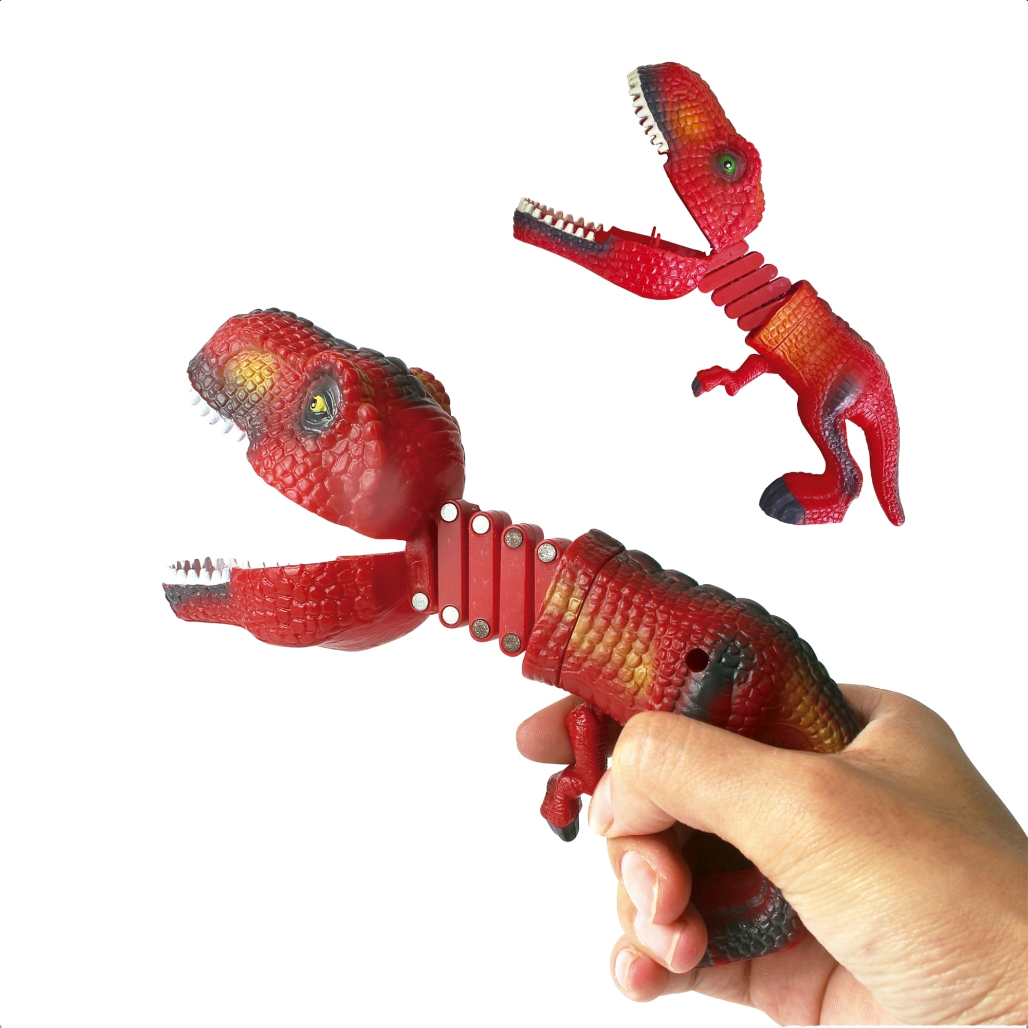Brinquedo Infantil Dino Pegador Alcança Até 23 cm Cor Vermelho Ajuda a Coordenação Fenix DPD-969