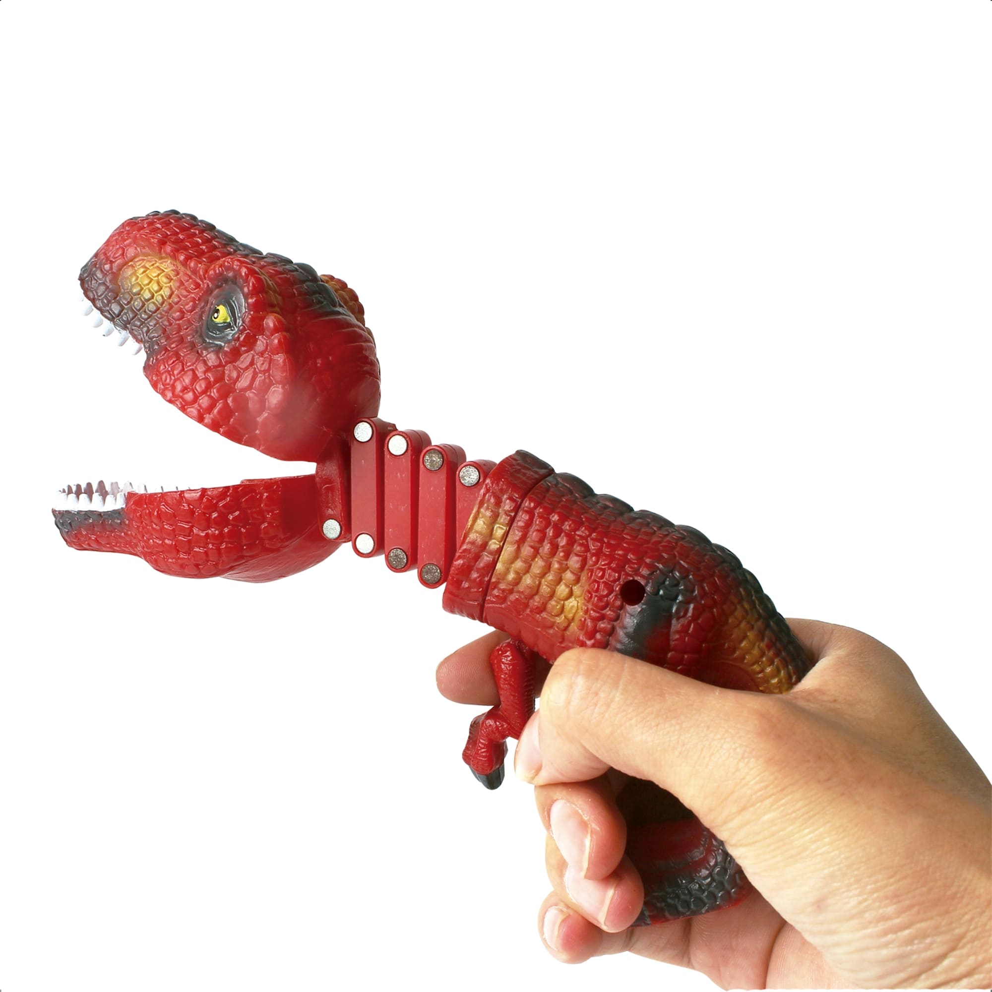 Brinquedo Infantil Dino Pegador Alcança Até 23 cm Cor Vermelho Ajuda a Coordenação Fenix DPD-969