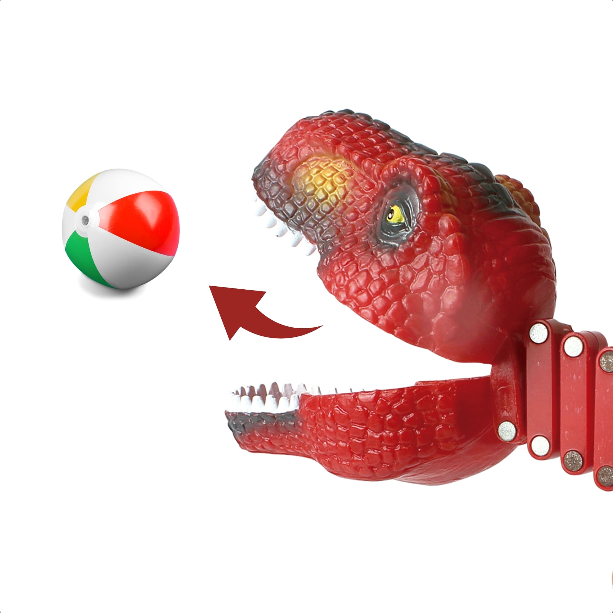 Brinquedo Infantil Dino Pegador Alcança Até 23 cm Cor Vermelho Ajuda a Coordenação Fenix DPD-969