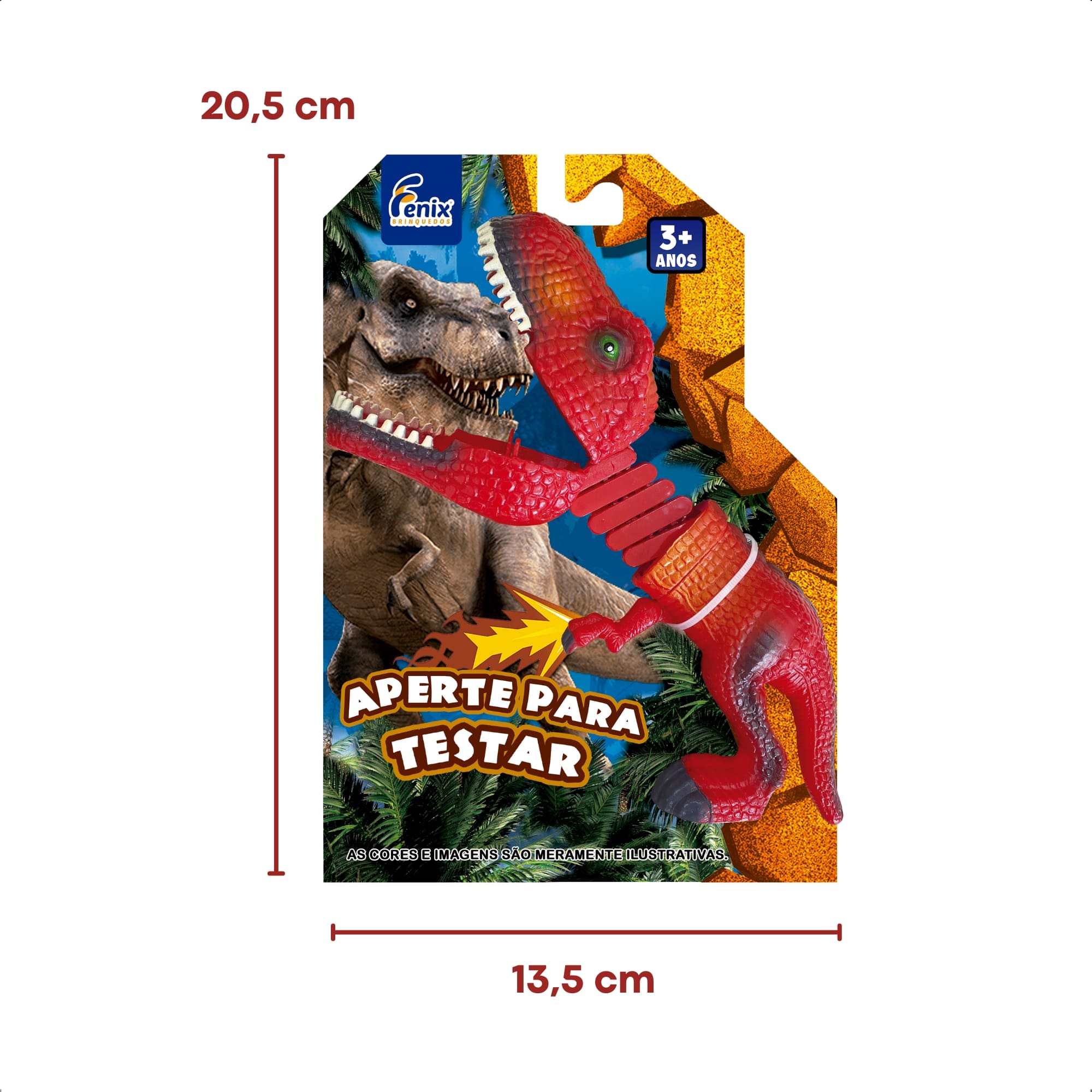 Brinquedo Infantil Dino Pegador Alcança Até 23 cm Cor Vermelho Ajuda a Coordenação Fenix DPD-969