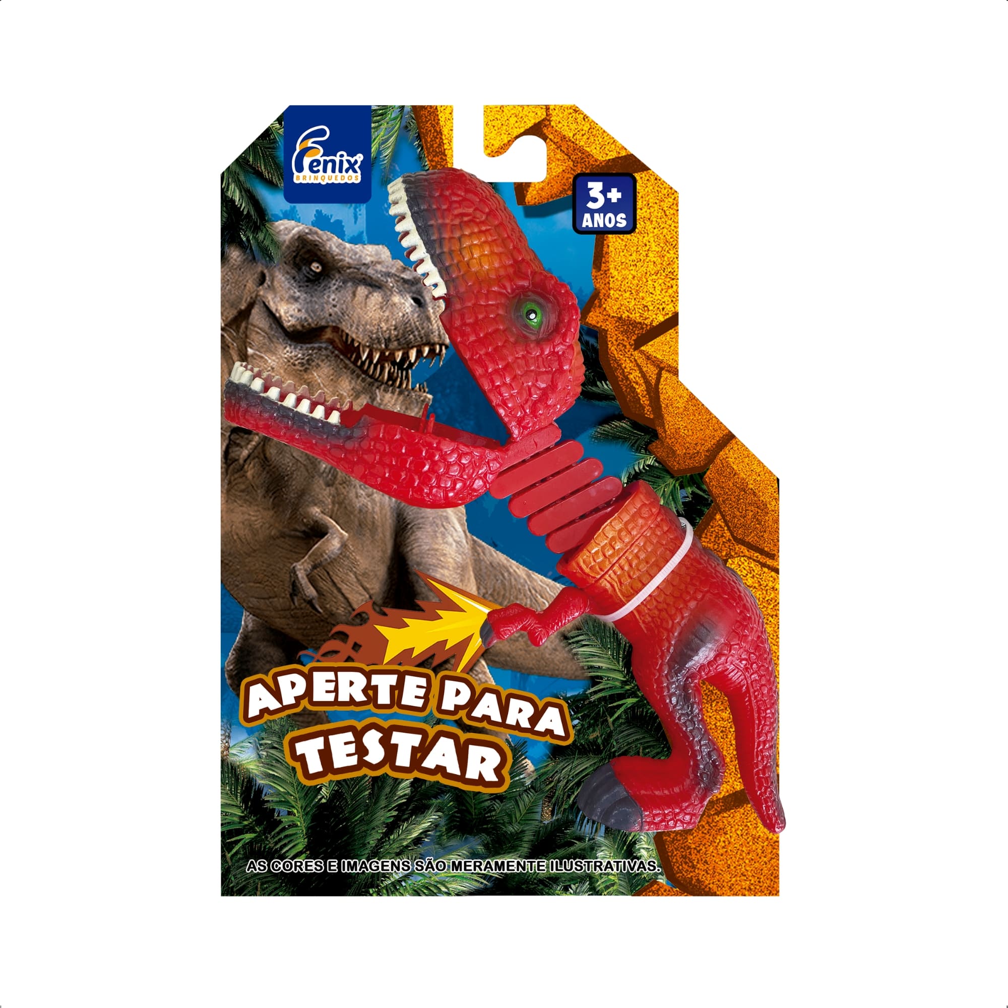 Brinquedo Infantil Dino Pegador Alcança Até 23 cm Cor Vermelho Ajuda a Coordenação Fenix DPD-969
