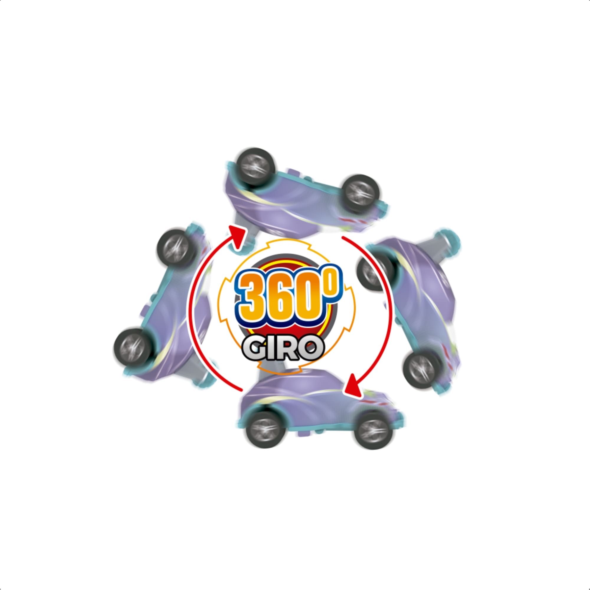 Brinquedo Infantil Carrinho Gira 360° Movido à Fricção Sortido e Unitário Radical Fenix DDC-977