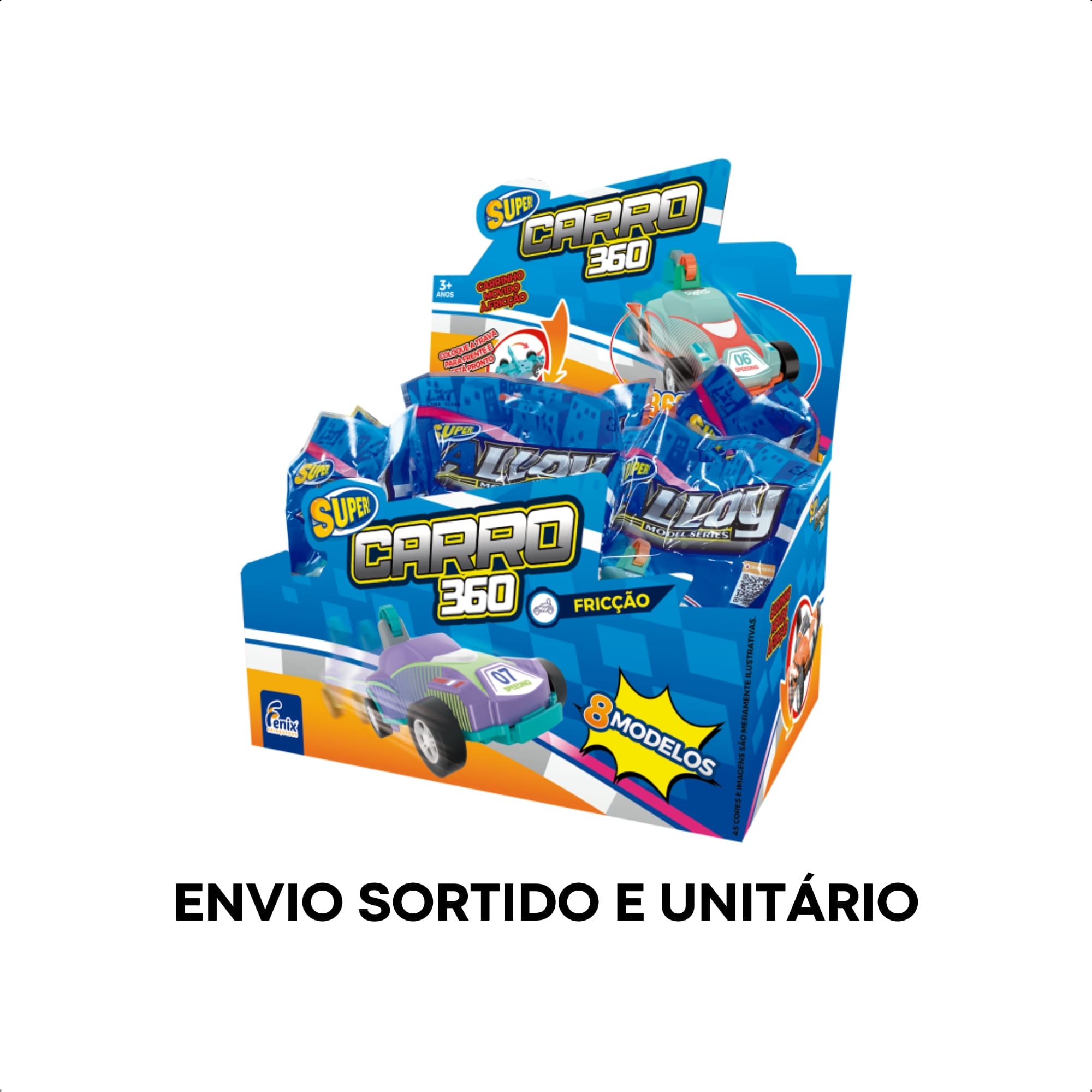 Brinquedo Infantil Carrinho Gira 360° Movido à Fricção Sortido e Unitário Radical Fenix DDC-977