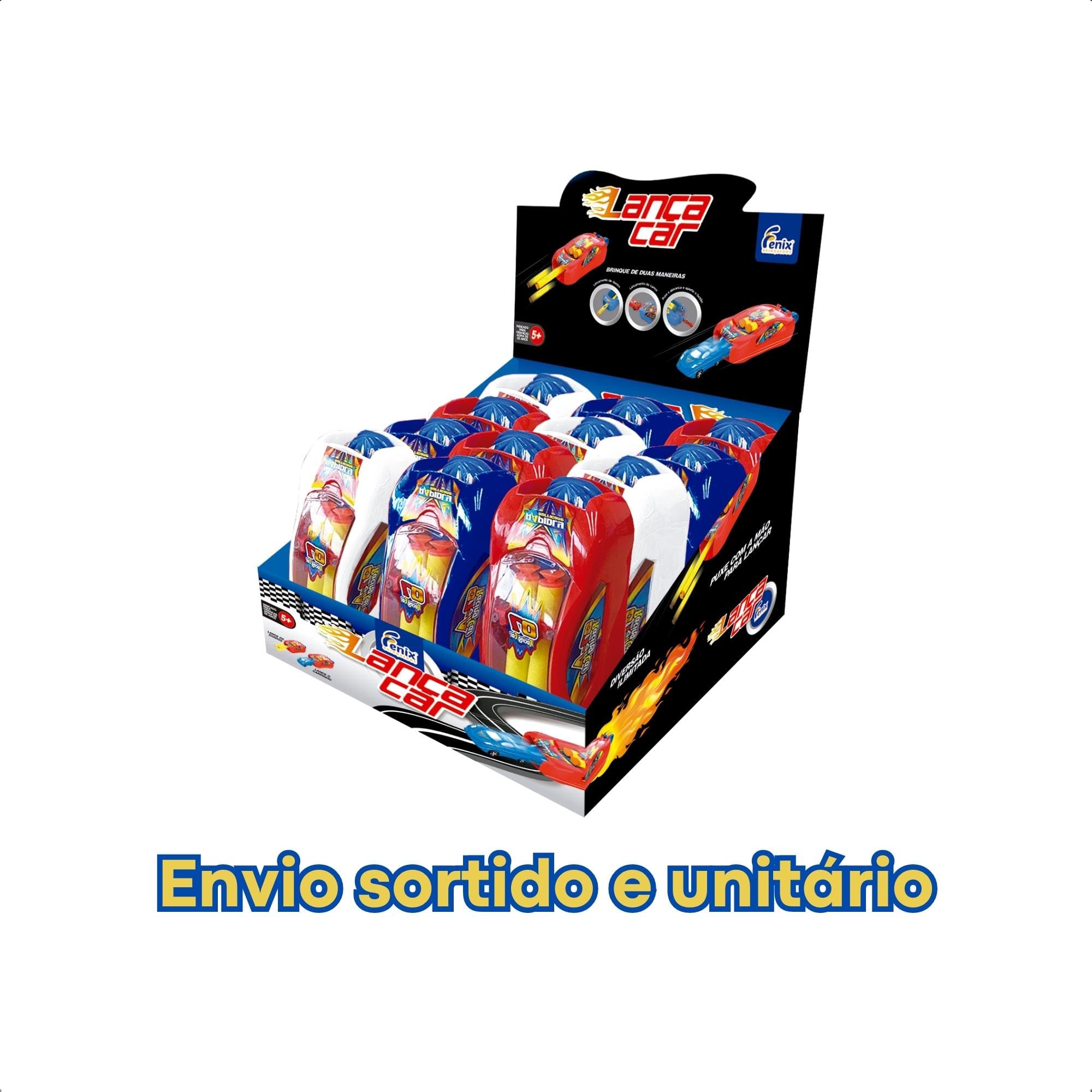 Brinquedo Infantil Lança Car Acompanha 1 Carrinho 2 Dardos Sortido e Unitário - Fenix DLC-965