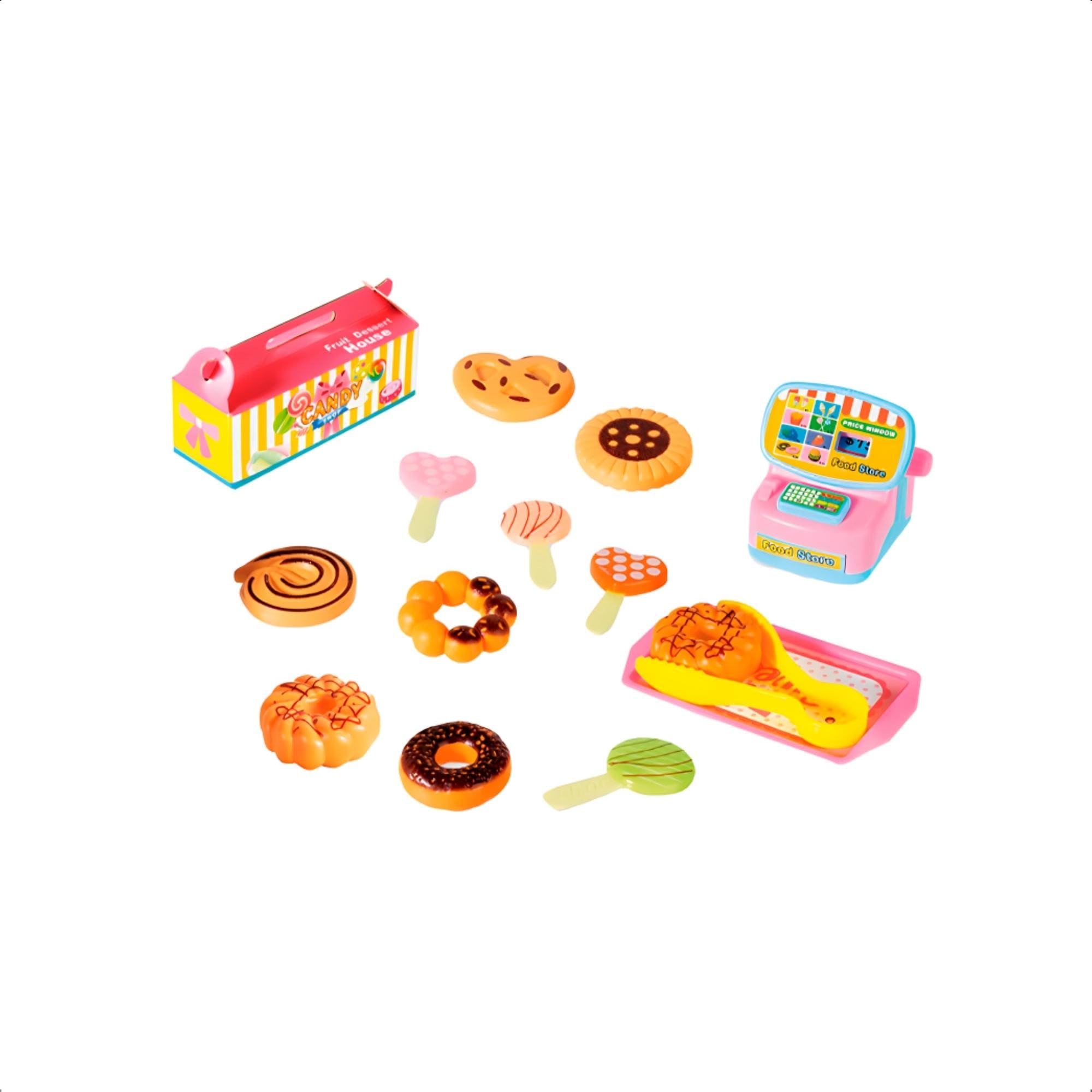 Brinquedo Infantil Kit Cozinha Doce Boutique 17 Peças Display Caixa - Fenix Brinquedos BTD-853