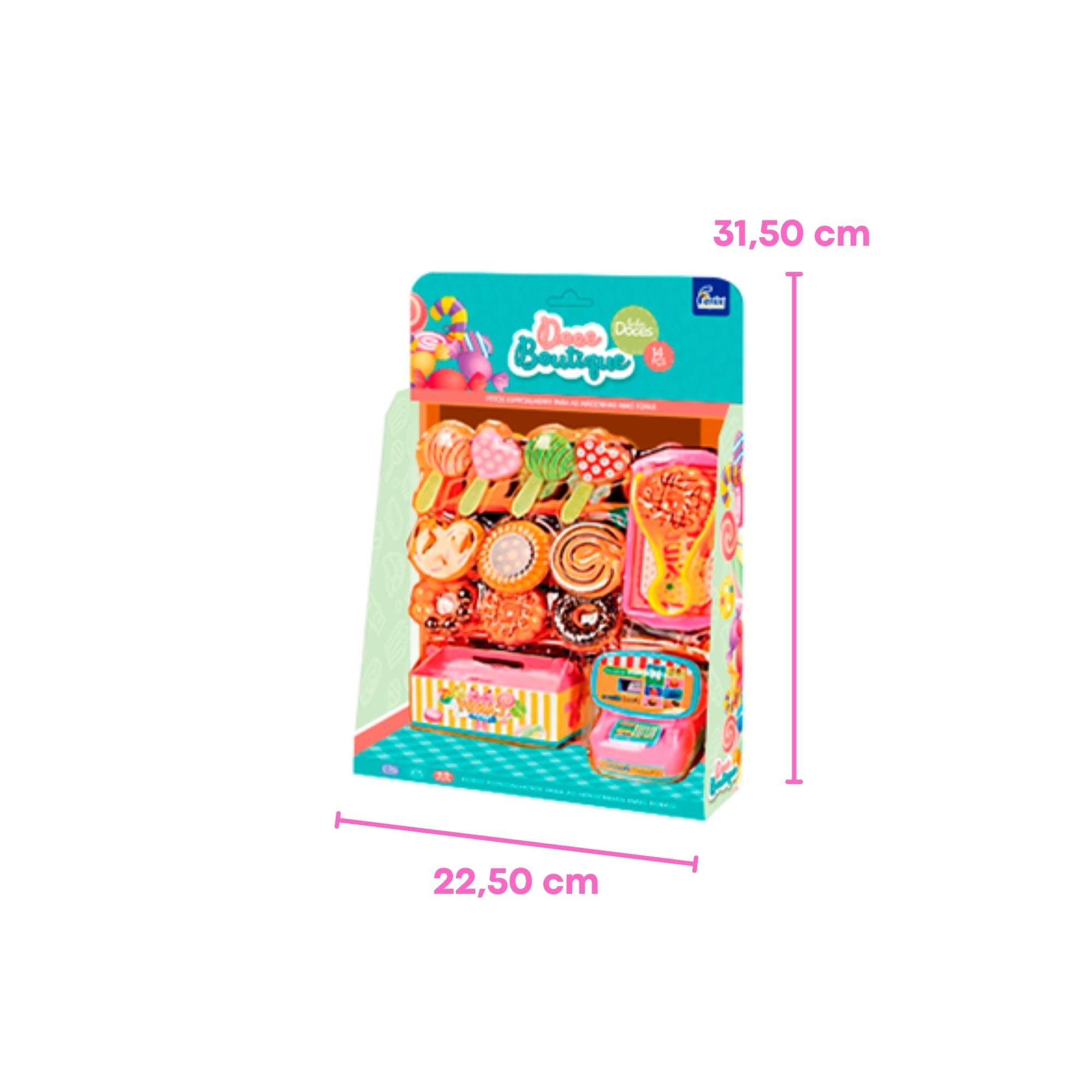 Brinquedo Infantil Kit Cozinha Doce Boutique 17 Peças Display Caixa - Fenix Brinquedos BTD-853
