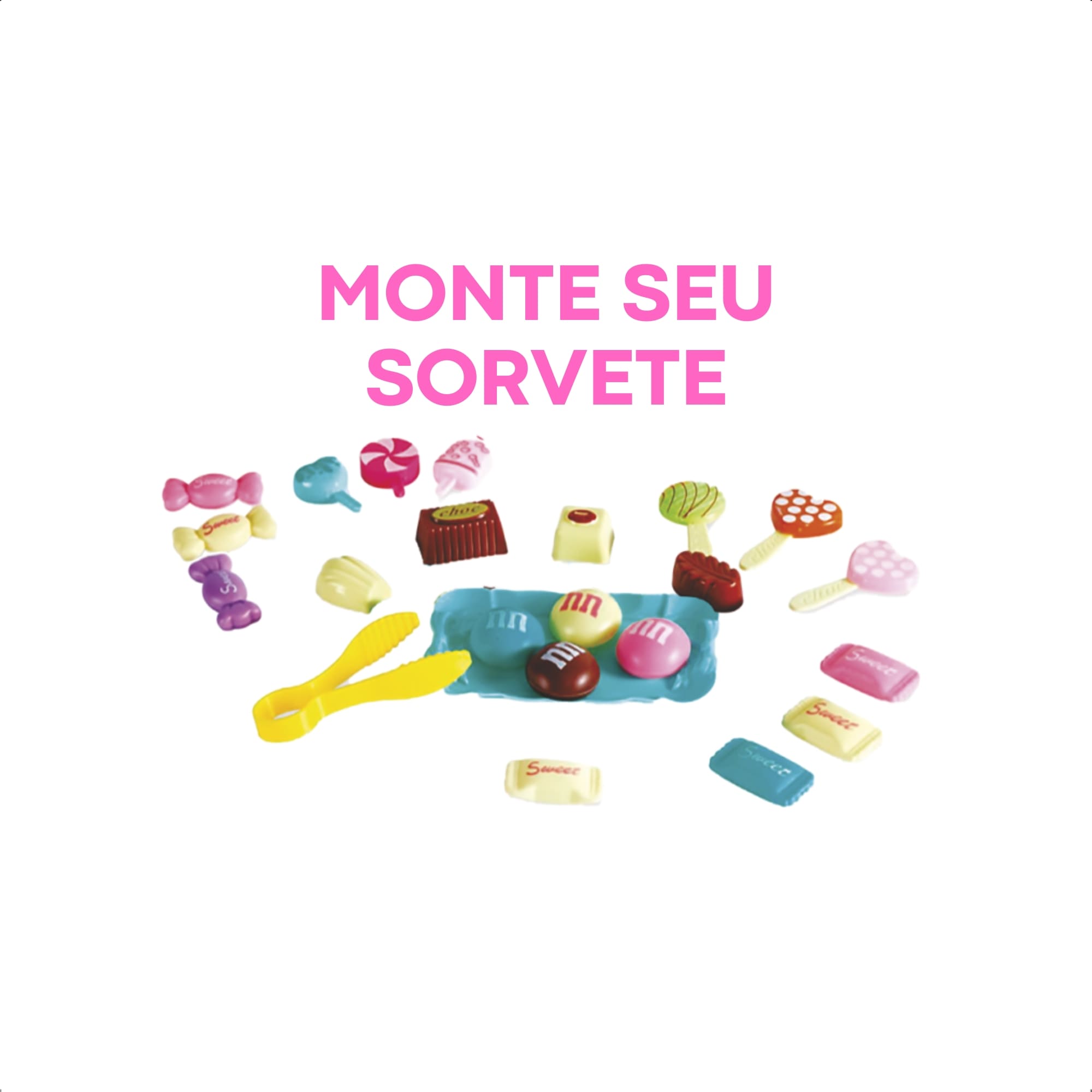 Brinquedo Infantil Kit Doce Boutique Sorvete 33 Peças Máquina Docinhos-Fenix Brinquedos BTC-848