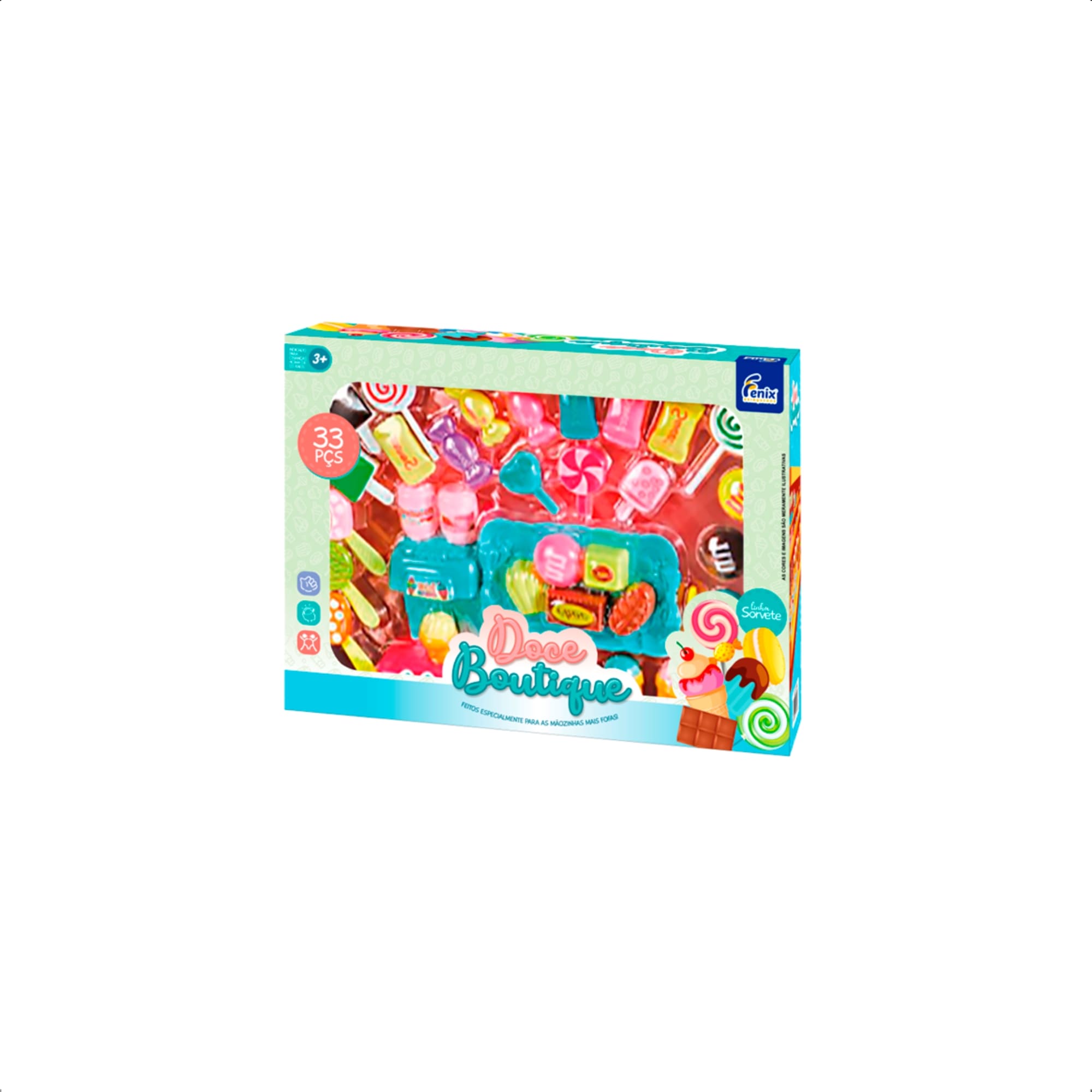 Brinquedo Infantil Kit Doce Boutique Sorvete 33 Peças Máquina Docinhos-Fenix Brinquedos BTC-848