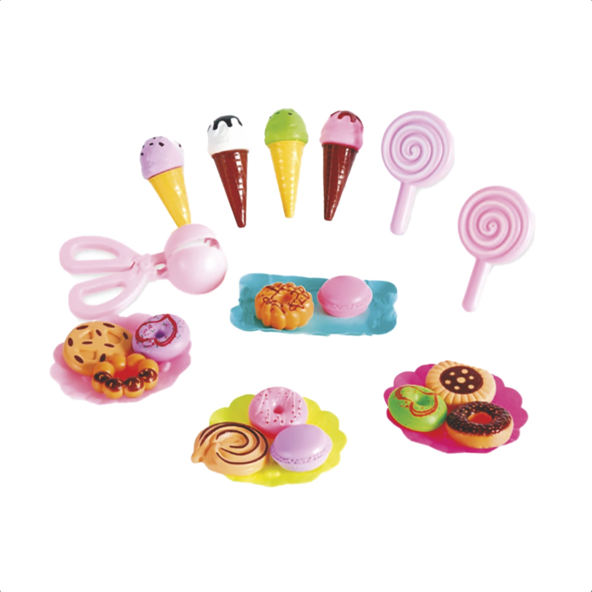 Brinquedo Infantil Kit Doces Boutique 22 Peças Comidinhas Pratinhos Chá de Boneca-Fenix BTC-849