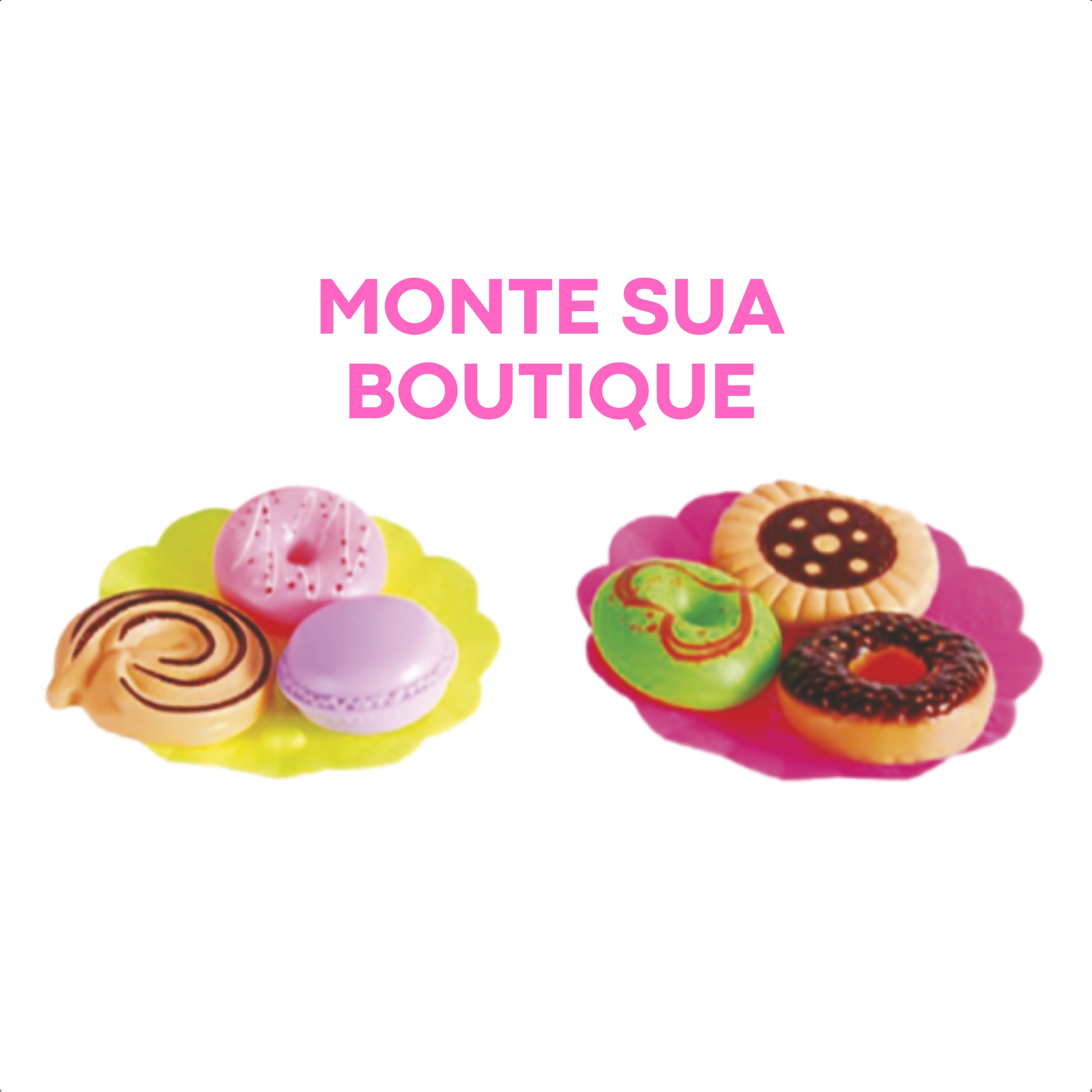 Brinquedo Infantil Kit Doces Boutique 22 Peças Comidinhas Pratinhos Chá de Boneca-Fenix BTC-849