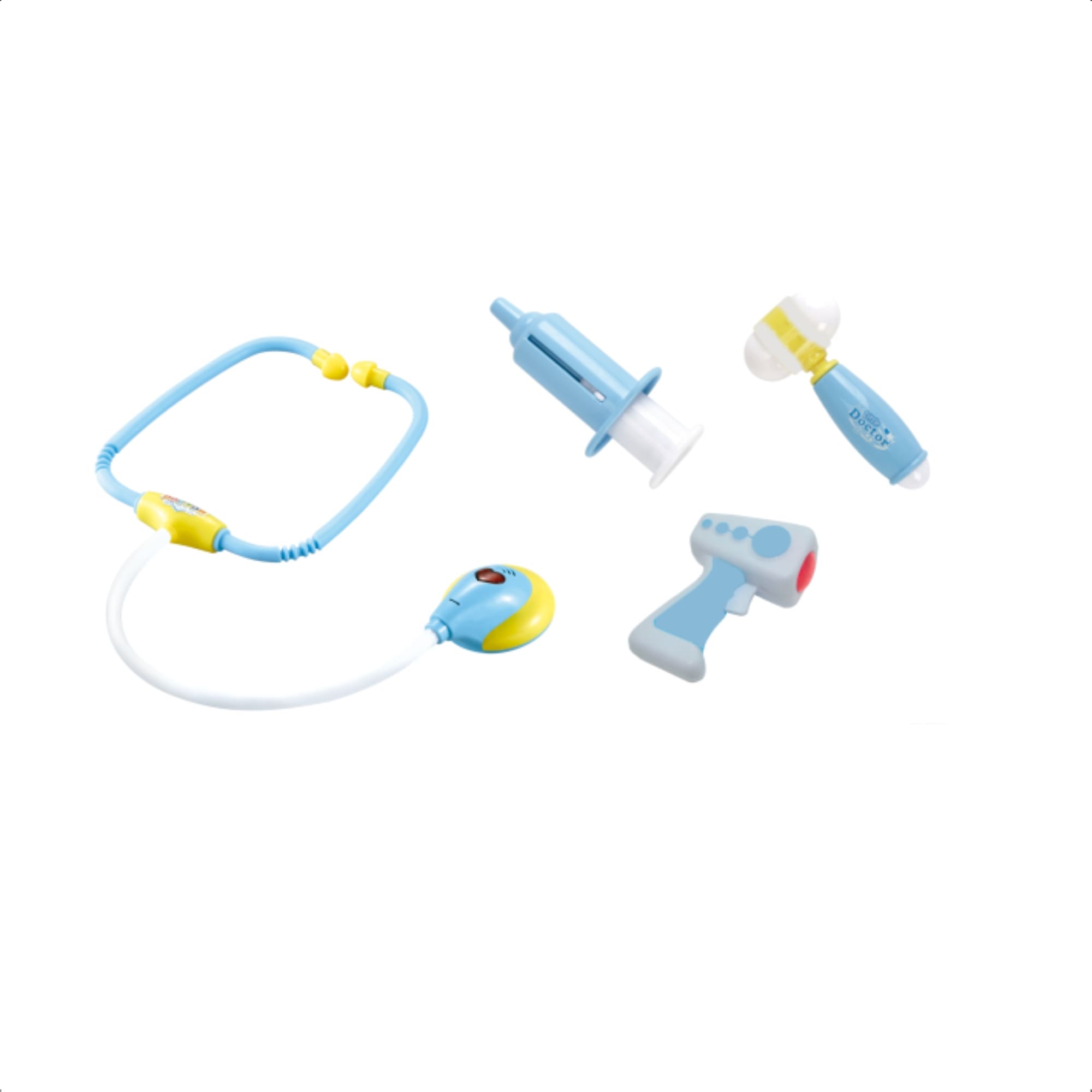 Brinquedo Infantil Kit Médico Azul com Mini Paciente Estetoscópio Faz de Conta Fenix - DRB-836A