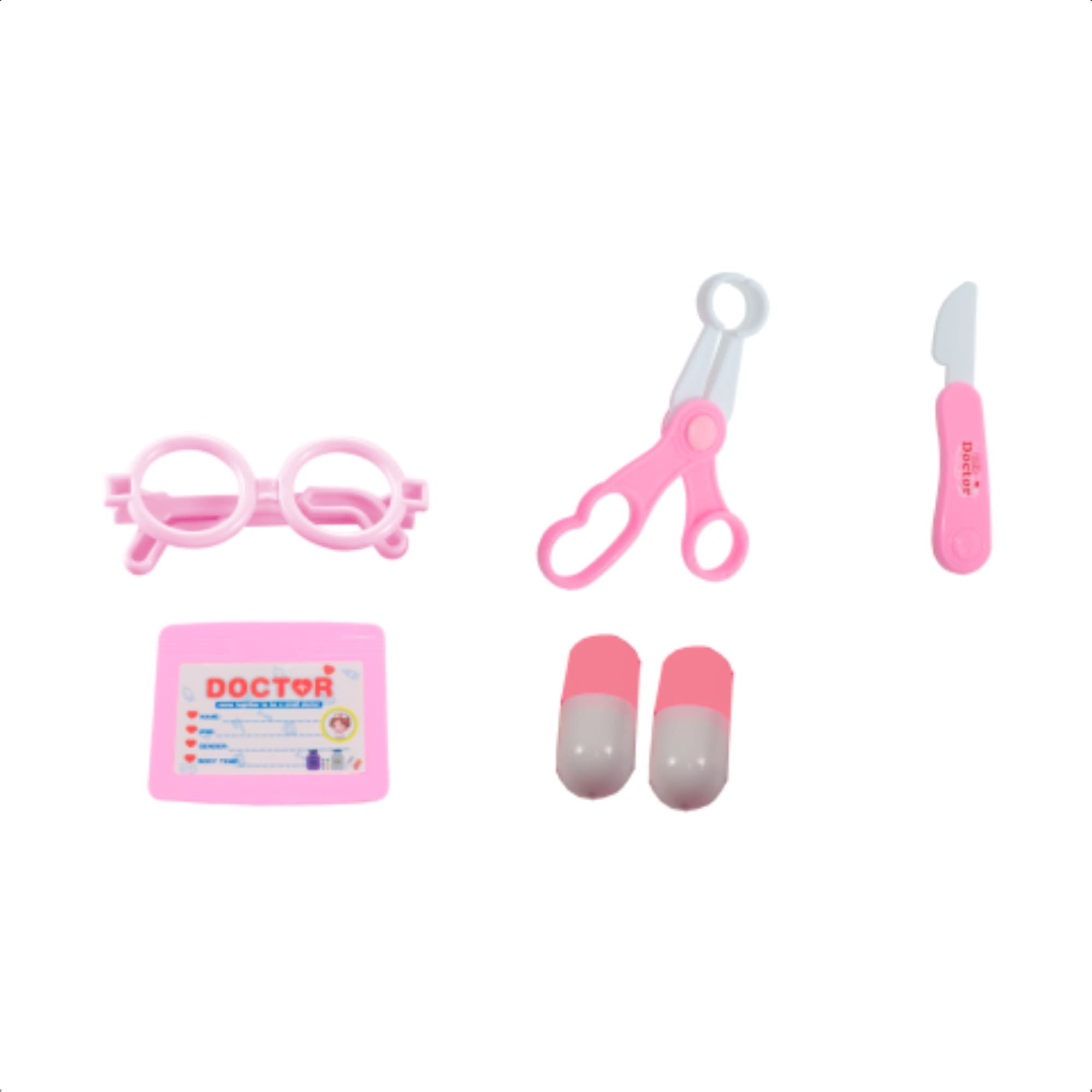 Brinquedo Infantil Kit Médica Rosa c/ Mini Paciente Bebê Estetoscópio Faz de Conta Fenix - DRB-837R