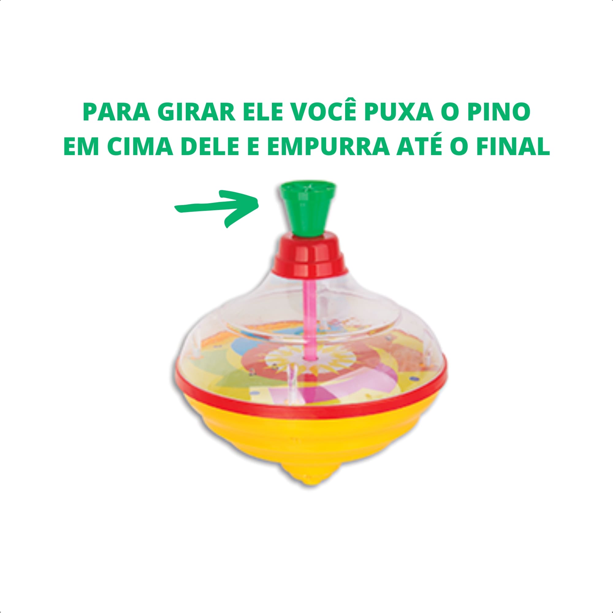 Brinquedo Infantil Pião Divertido Colorido Sortido c/ Luz e Som Interativo Unitário-Fenix TY-226