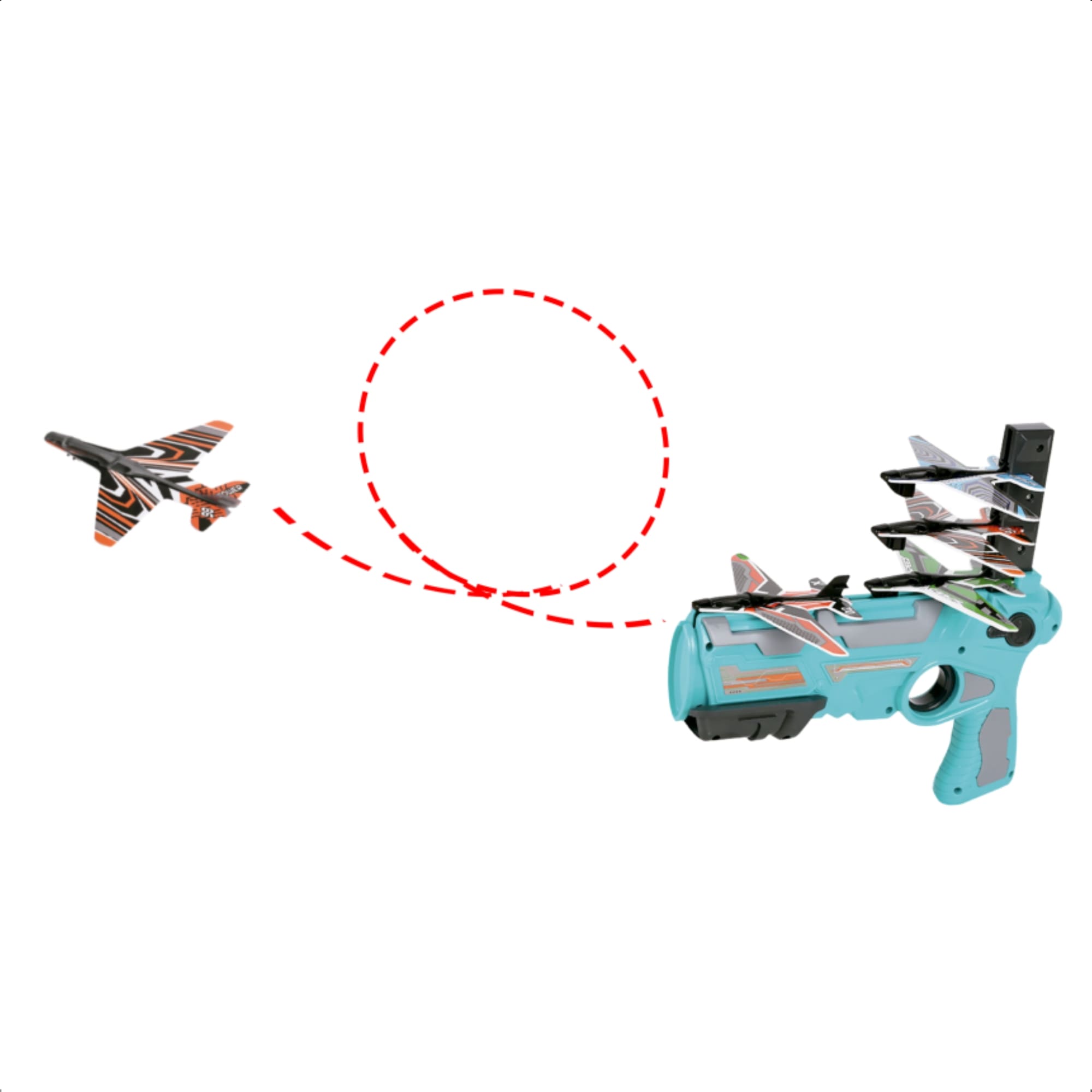 Brinquedo Infantil Lançador Avião Azul 4 Aviões Funciona Sem Pilha-Fenix Brinquedos LDA-844 A