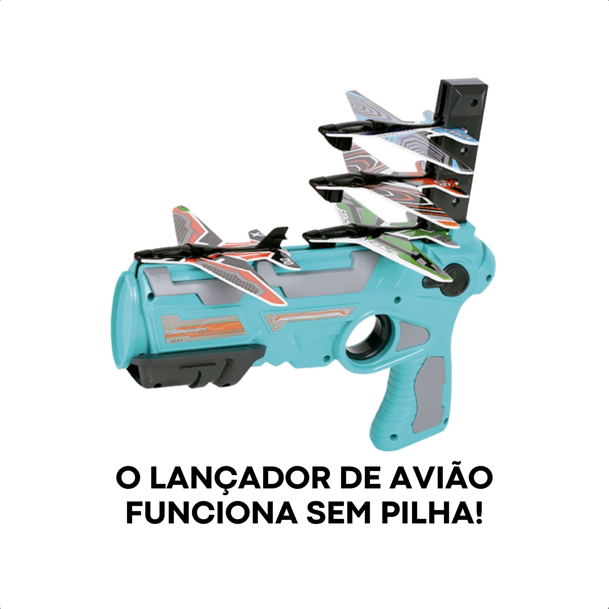Brinquedo Infantil Lançador Avião Azul 4 Aviões Funciona Sem Pilha-Fenix Brinquedos LDA-844 A