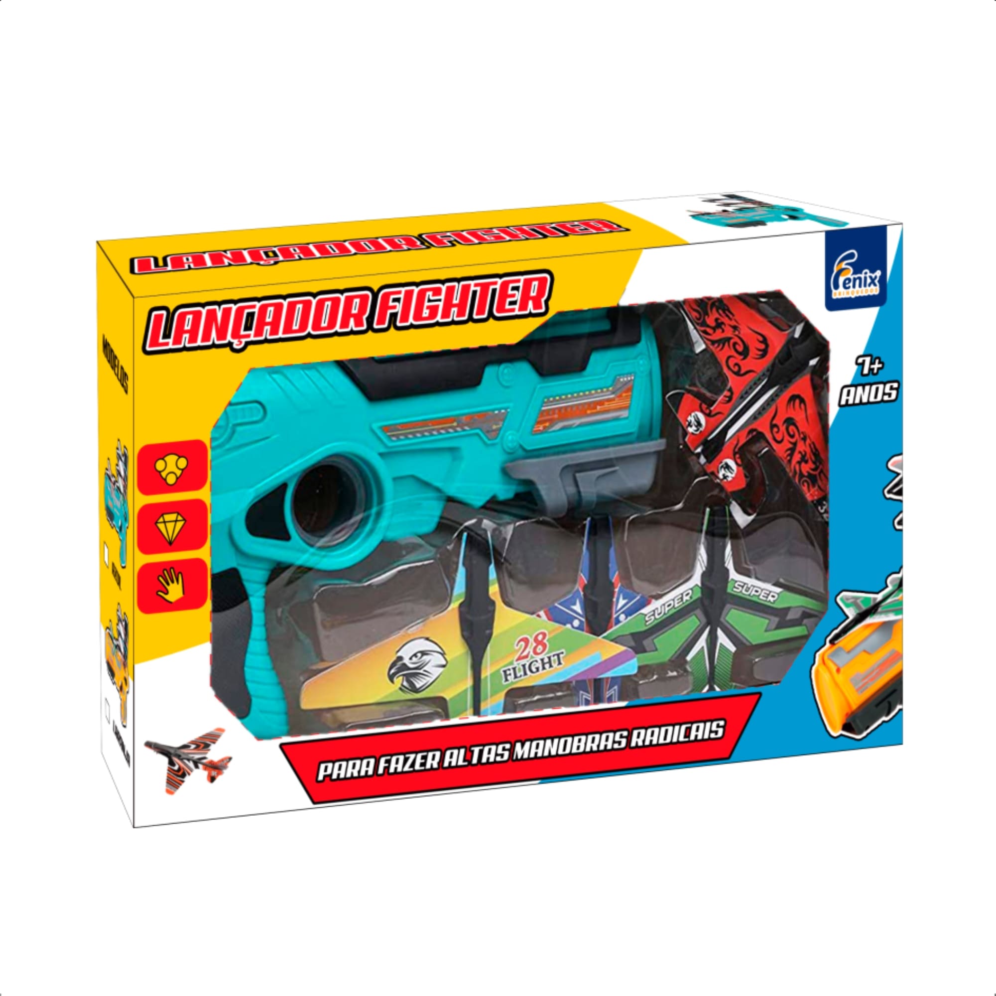 Brinquedo Infantil Lançador Avião Azul 4 Aviões Funciona Sem Pilha-Fenix Brinquedos LDA-844 A