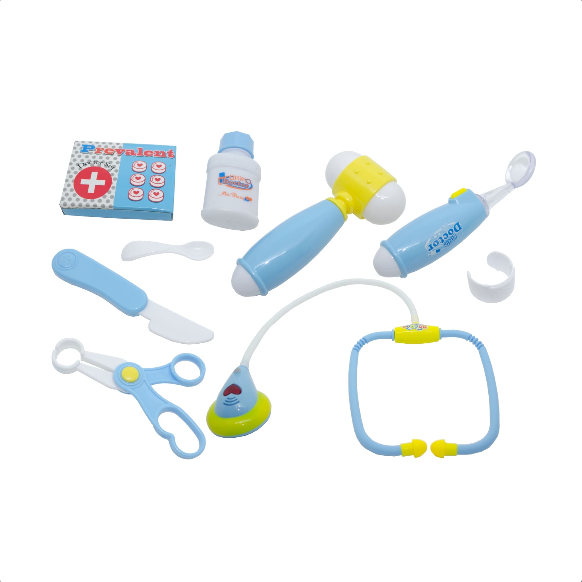 Brinquedo Kit Médico Azul 9 Peças Interativo com Luz Infantil Faz de Conta -Fenix XMK-844 A