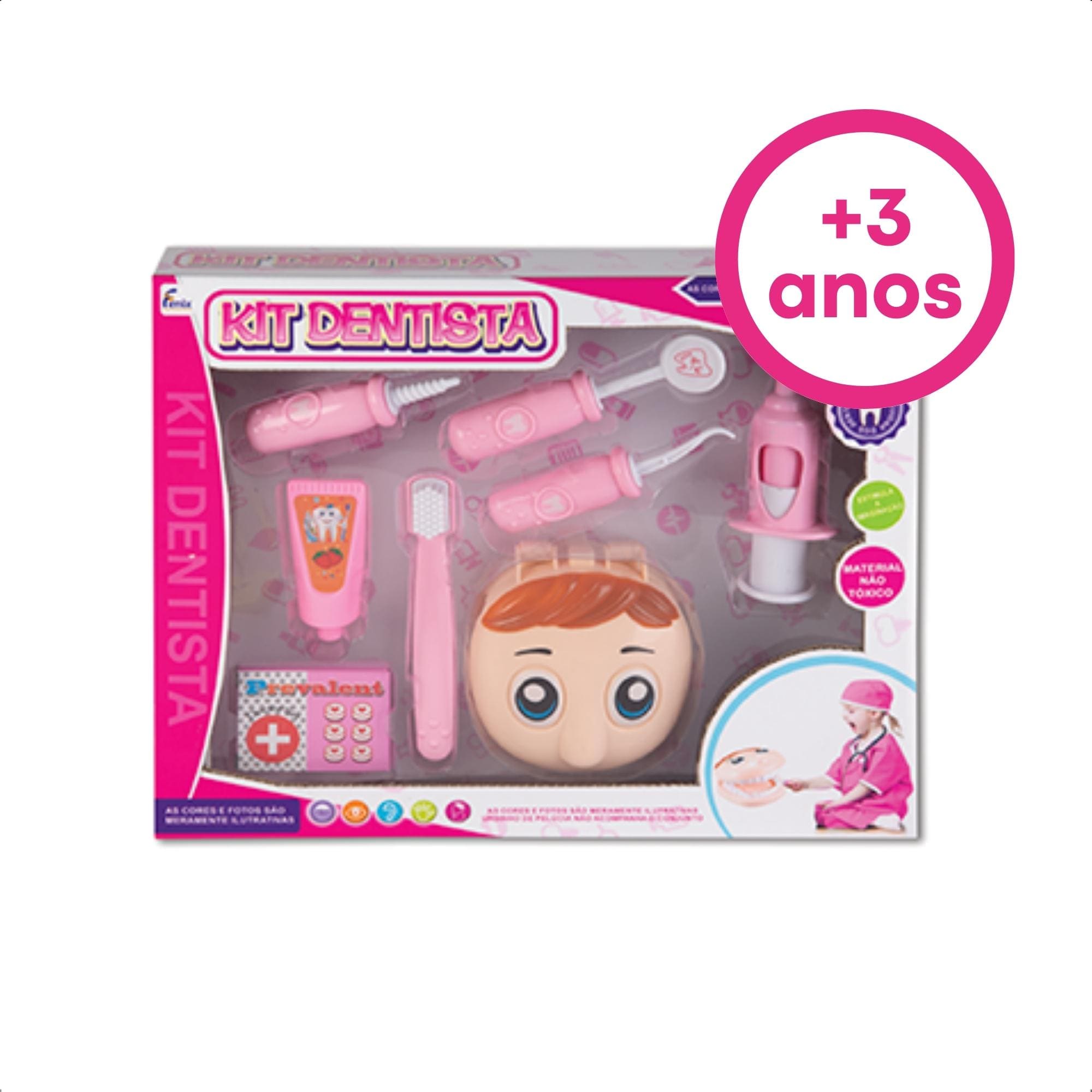 Brinquedo Infantil Kit Dentista Mini Paciente Profissão Faz de Conta Fenix - DTC-524R