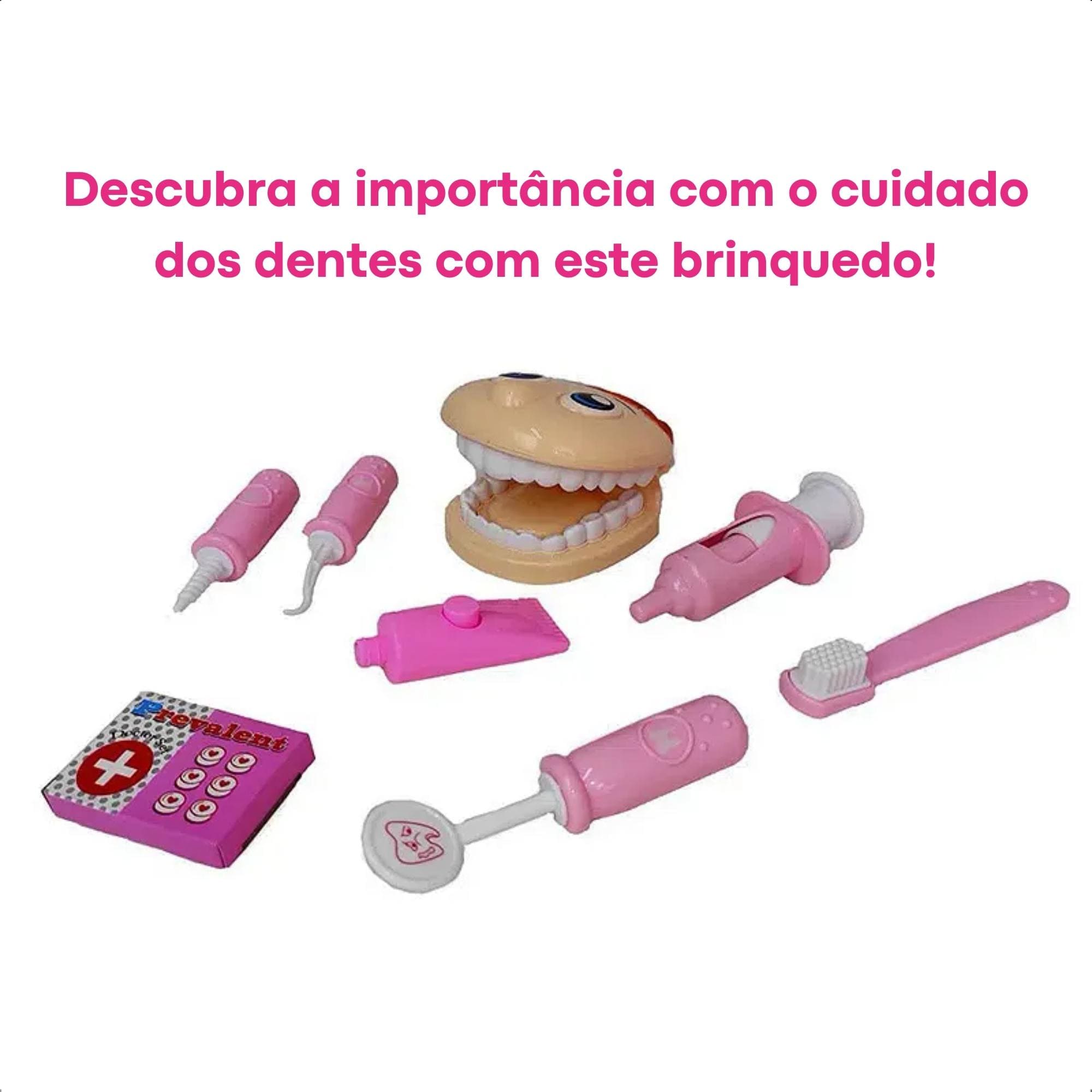 Brinquedo Infantil Kit Dentista Mini Paciente Profissão Faz de Conta Fenix - DTC-524R
