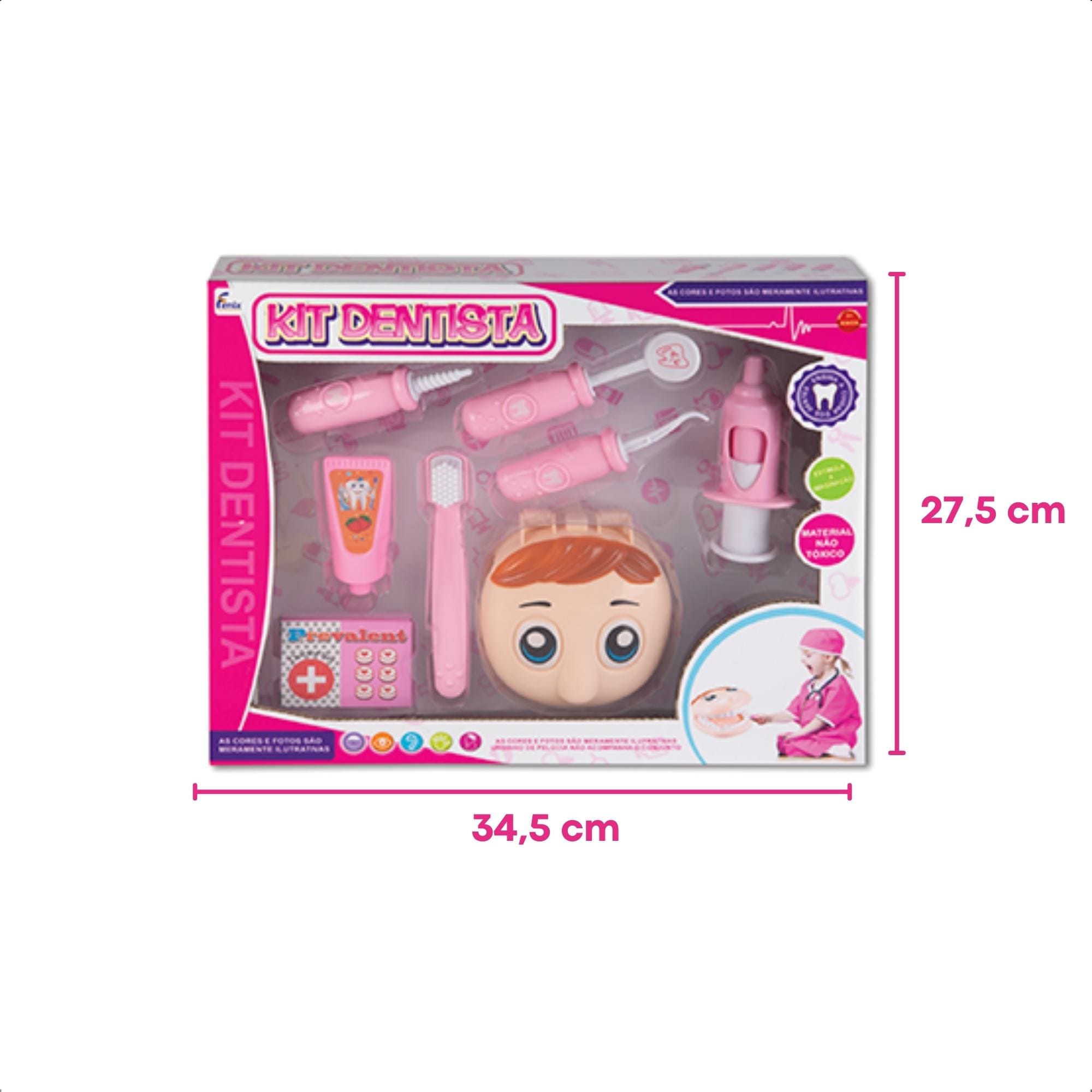 Brinquedo Infantil Kit Dentista Mini Paciente Profissão Faz de Conta Fenix - DTC-524R