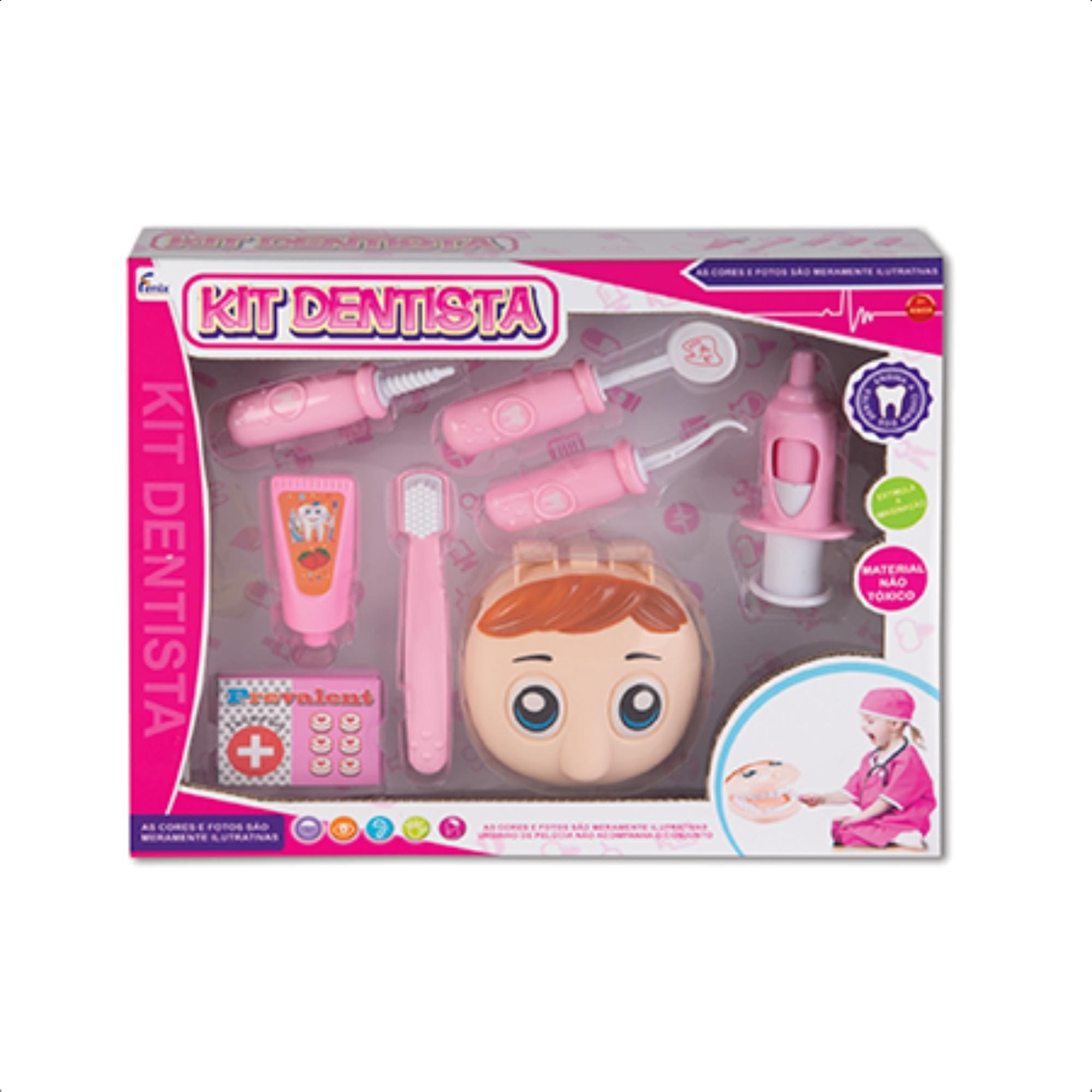 Brinquedo Infantil Kit Dentista Mini Paciente Profissão Faz de Conta Fenix - DTC-524R
