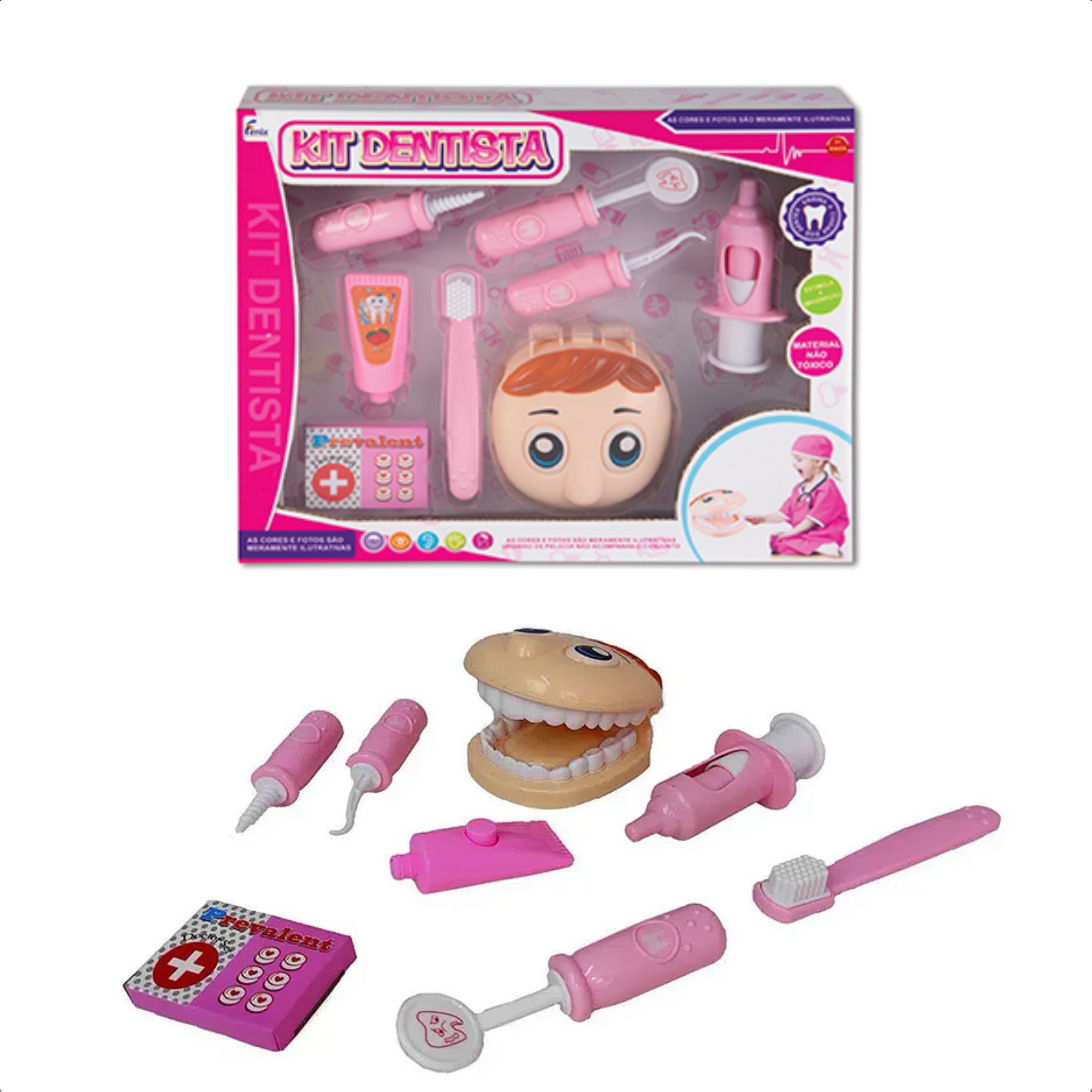 Brinquedo Infantil Kit Dentista Mini Paciente Profissão Faz de Conta Fenix - DTC-524R