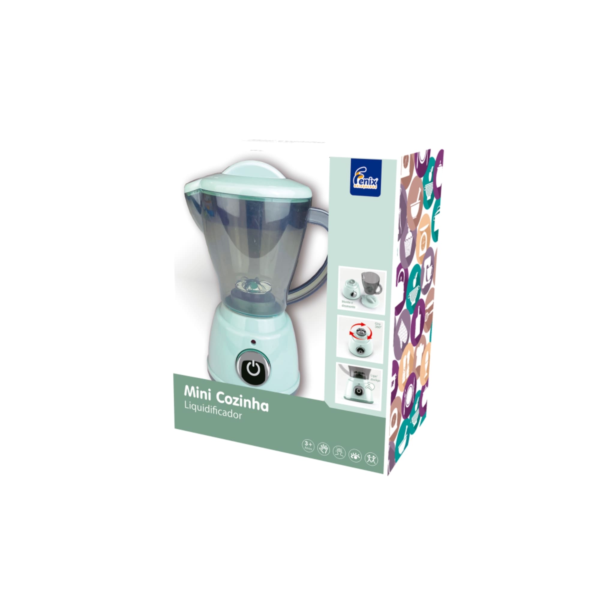 Brinquedo Infantil Liquidificador Mini Cozinha Luz/Som Interativo- Fenix Brinquedos LKC-988