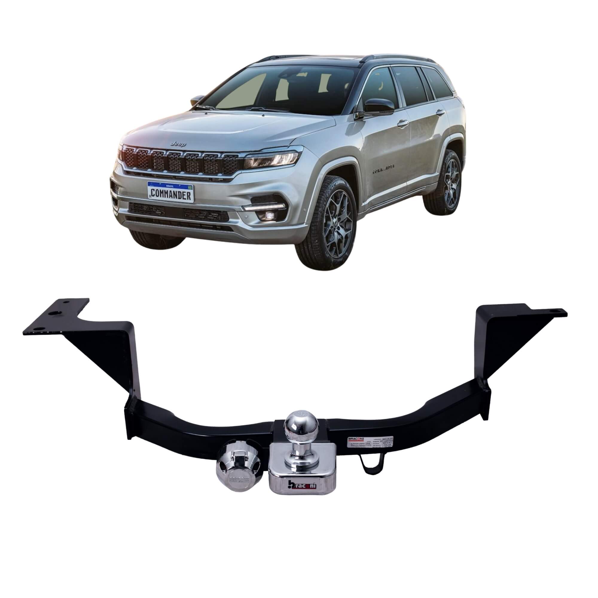 Engate Reboque Commander 2022+ Todas as Versões Tração 750kg Bola Cromada Braconi - IM-247